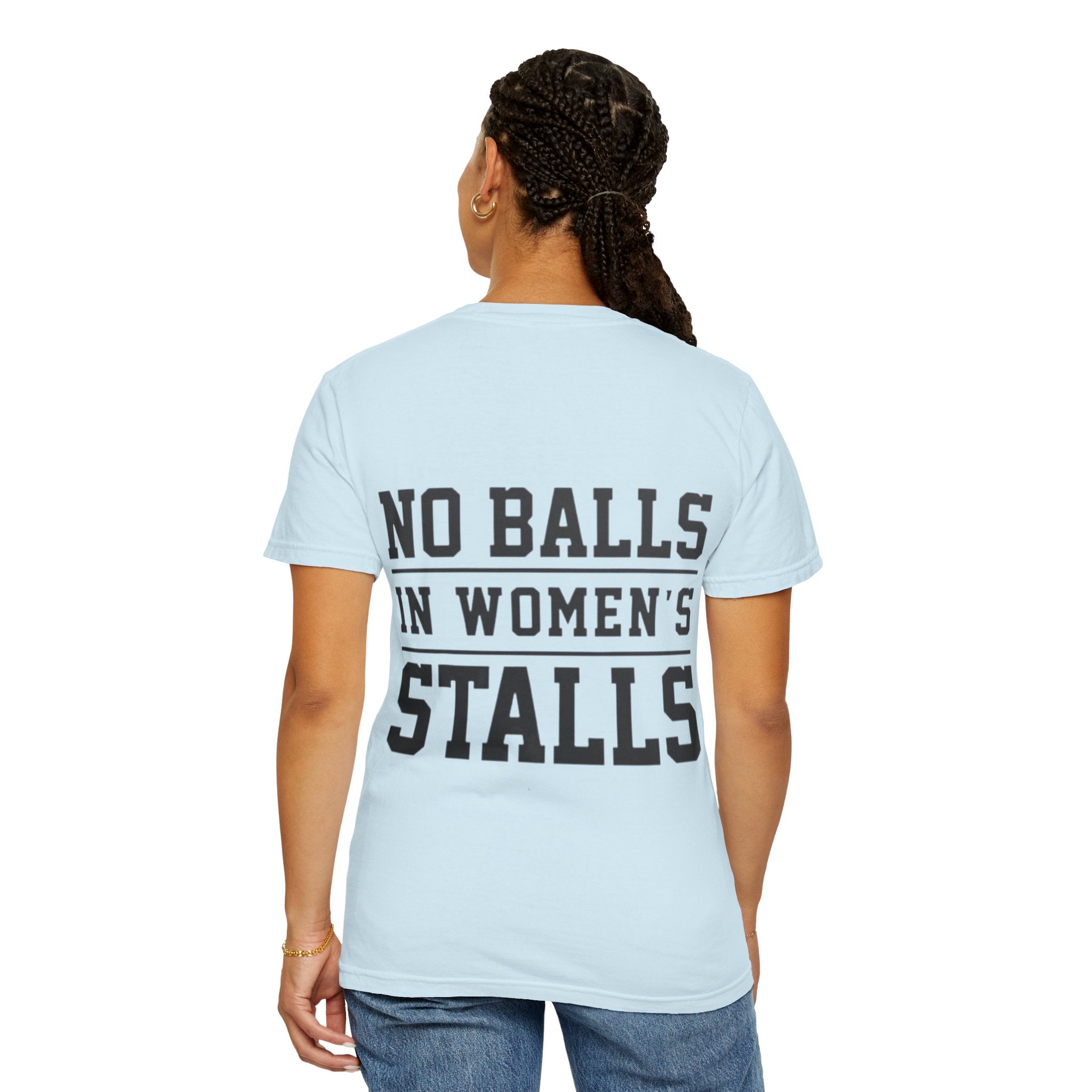 No Balls in Women’s Stalls Graphic Tee — Uplifted Sports Vibe T-Shirt Printify