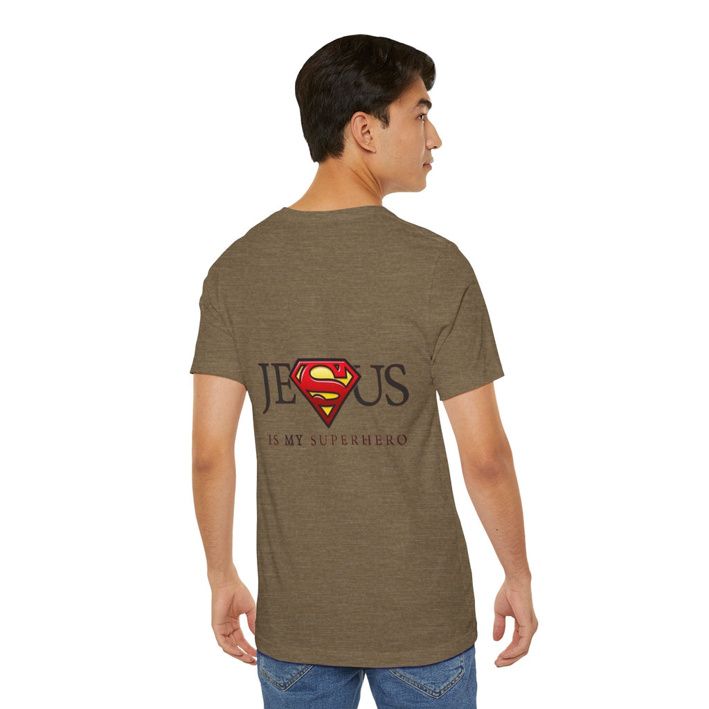 Jesus Is My Superhero T-Shirt — Faith-Based Superman-Inspired Tee Printify