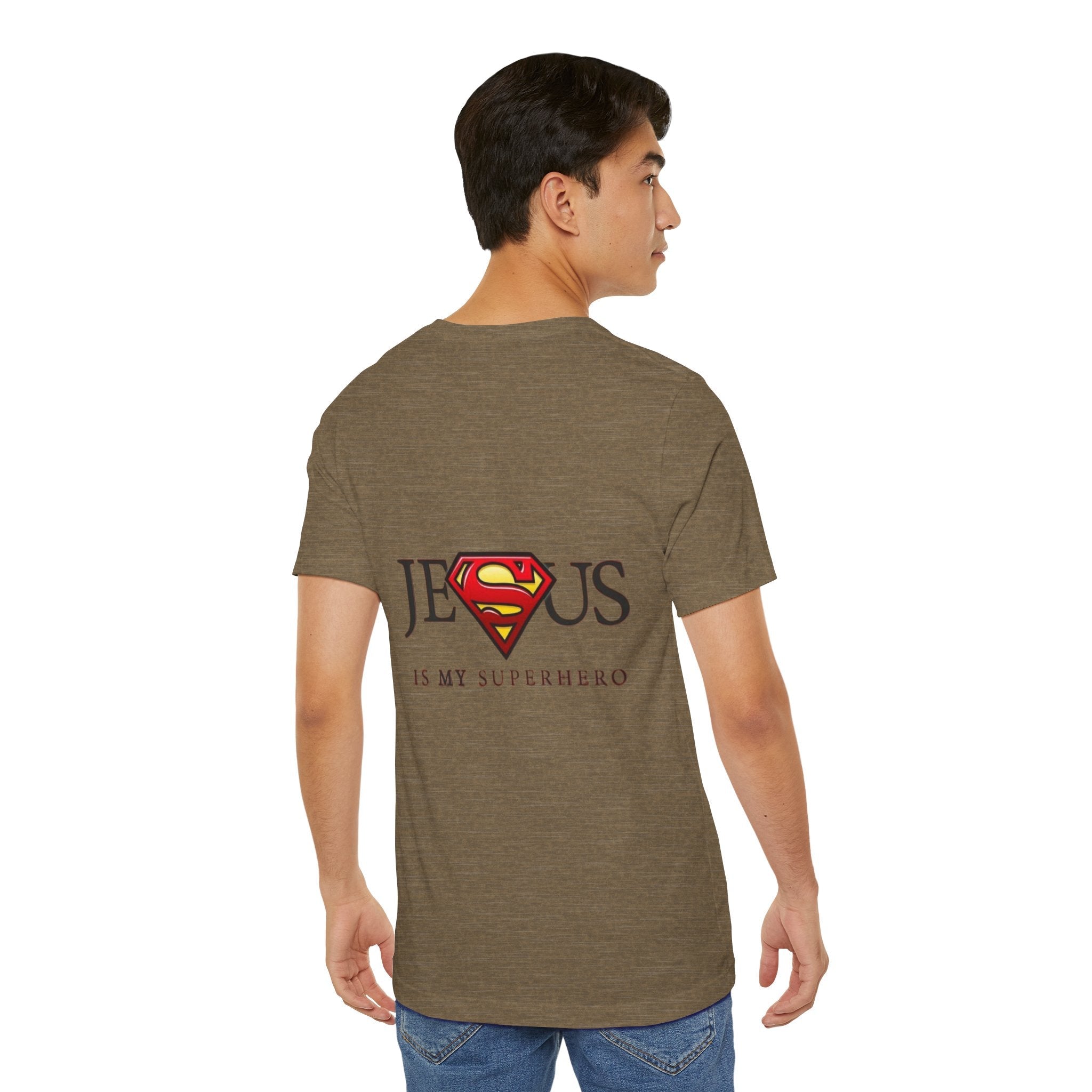 Jesus Is My Superhero T-Shirt — Faith-Based Superman-Inspired Tee Printify