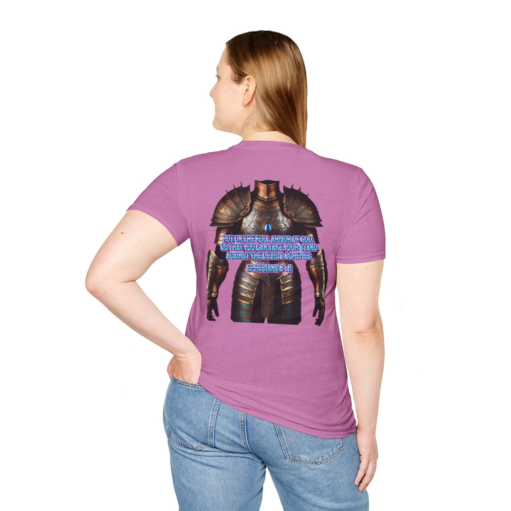 Religious Graphic Tee with Armor Of God Design - Unisex Softstyle T-Shirt Printify