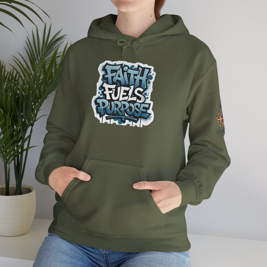 Faith Fuels Purpose Hoodie – Inspirational Christian Sweatshirt for Divine Drive & Unstoppable Belief Printify