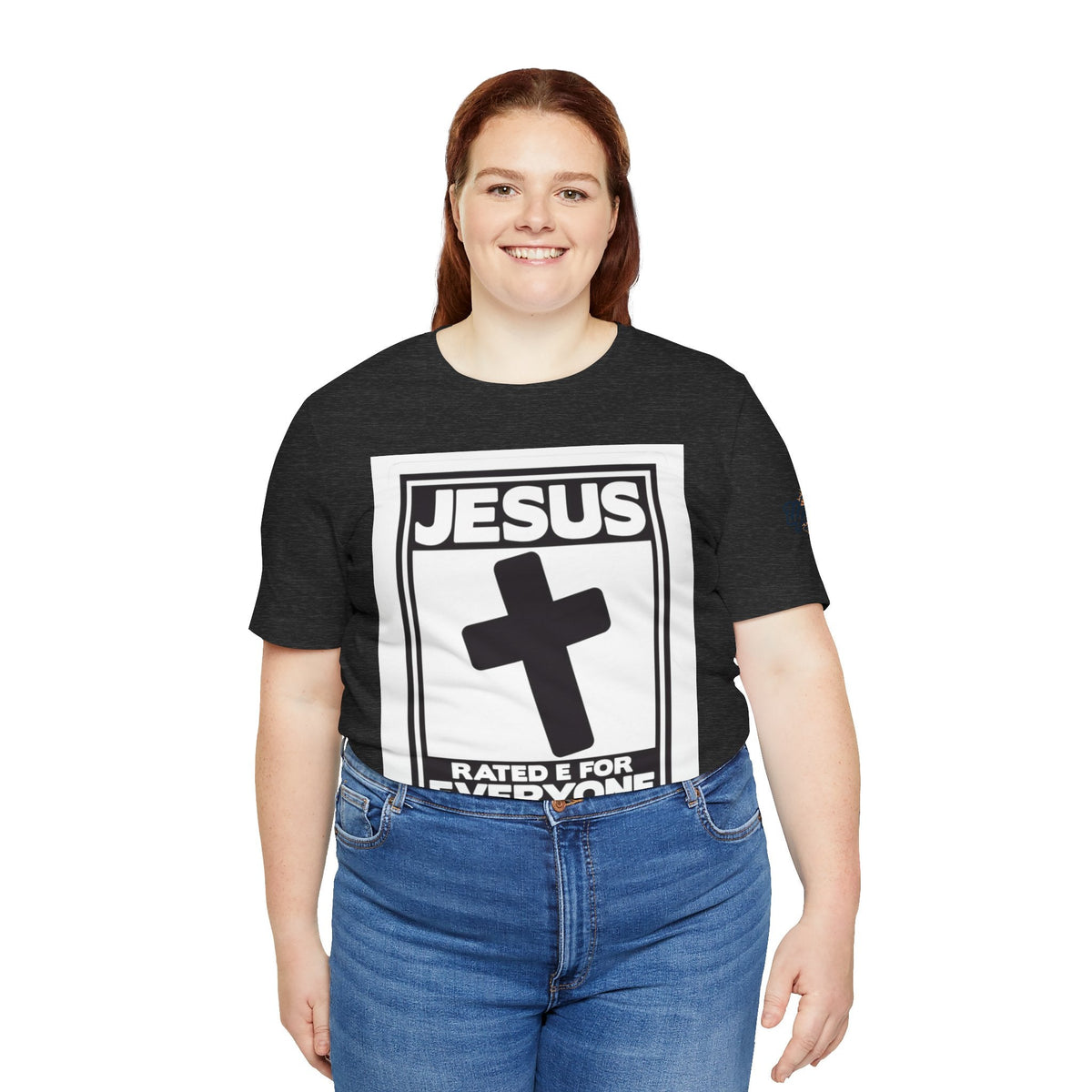 Jesus, Rated E for Everyone T-shirt - Gamer Faith T-shirt - Christian Video Game Parody Printify