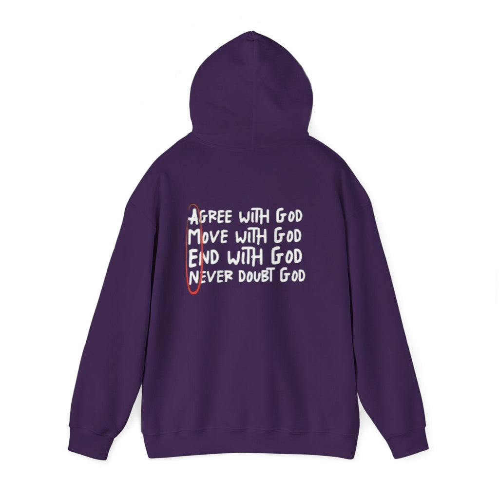AMEN Acronym Hoodie – Agree with God Move with God End with God Never Doubt God Christian Sweatshirt for Unwavering Faith Printify