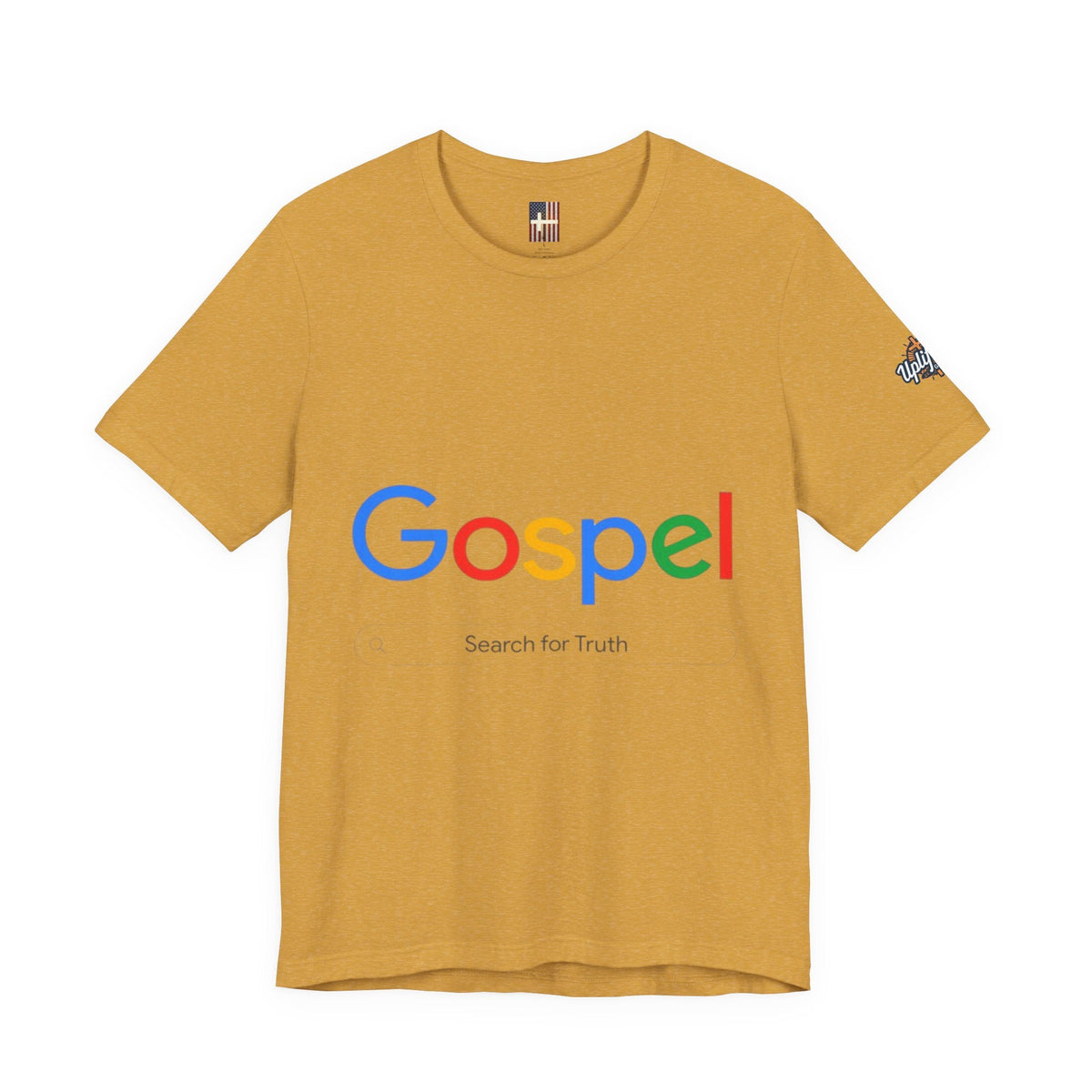 Gospel Graphic Tee — "Gospel" Colorful Logo Christian T-Shirt Printify