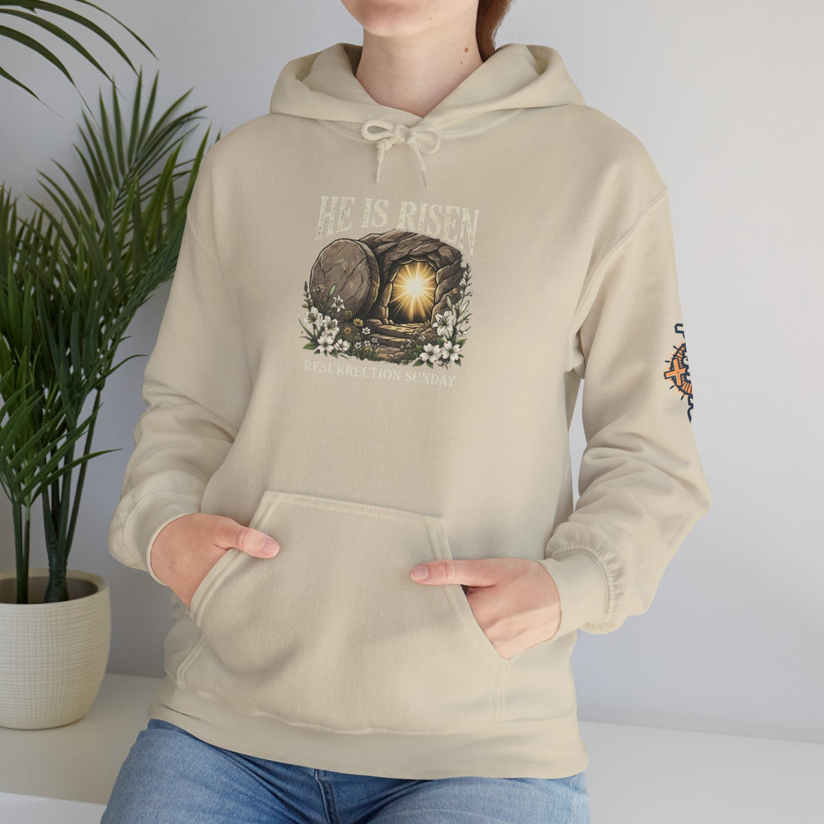He Is Risen Hoodie — Jesus Christ Resurrection Easter Hoodie Printify