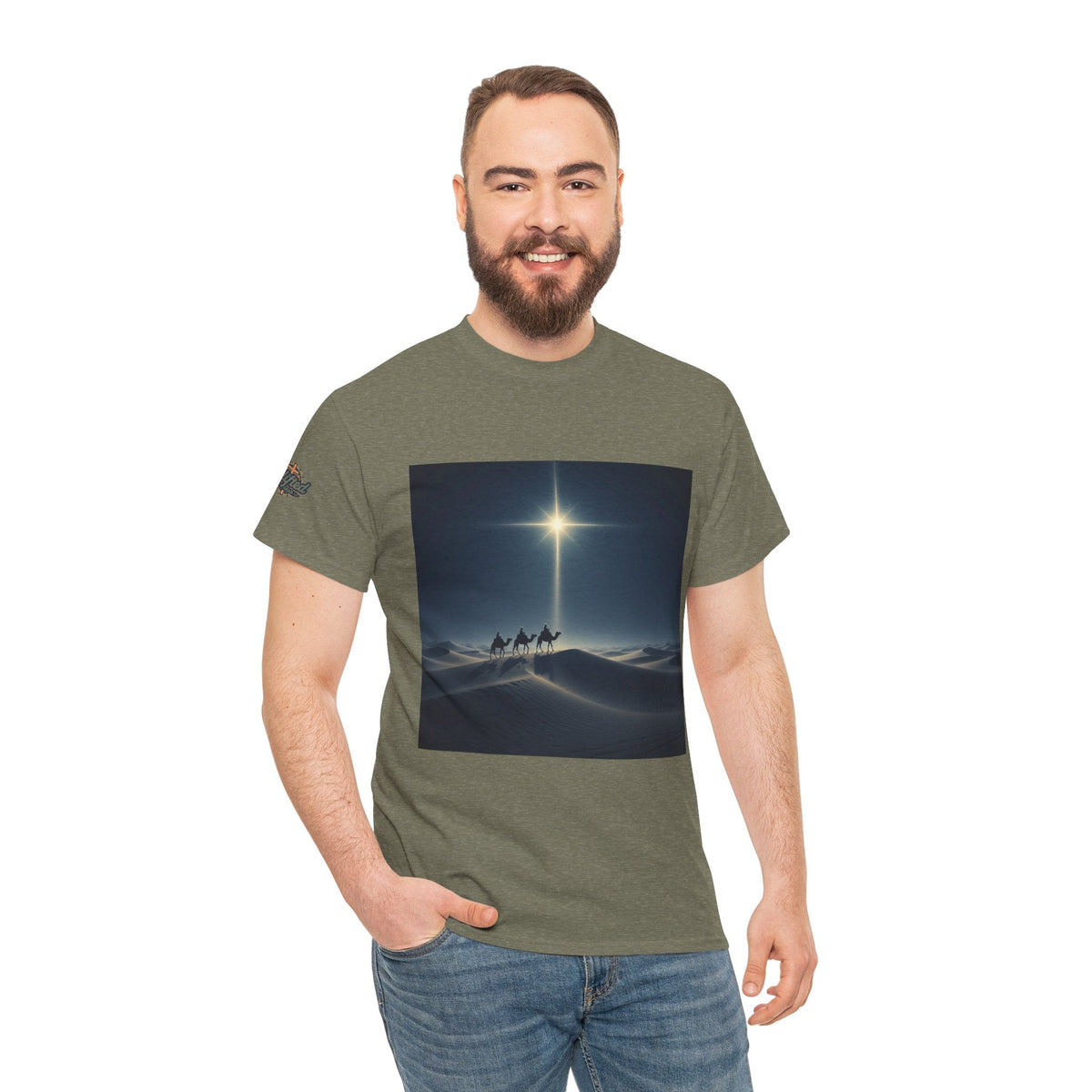 3 Wise Men T-shirt – Magi Camels Nativity Journey Christian Christmas T-shirt for Epiphany Faith & Holy Night Printify