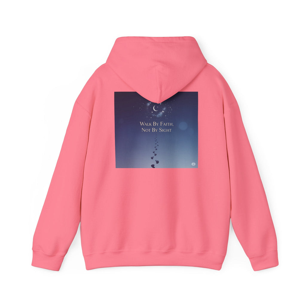 Walk by Faith, Not by Sight Hoodie – Moonlit Footprints Christian Hoodie for Cozy Nights Printify