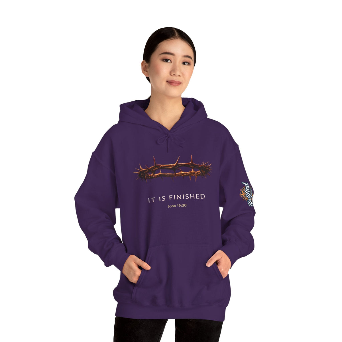 It Is Finished Crown of Thorns Hoodie — Christian John 19:30 Faith Hoodie Printify