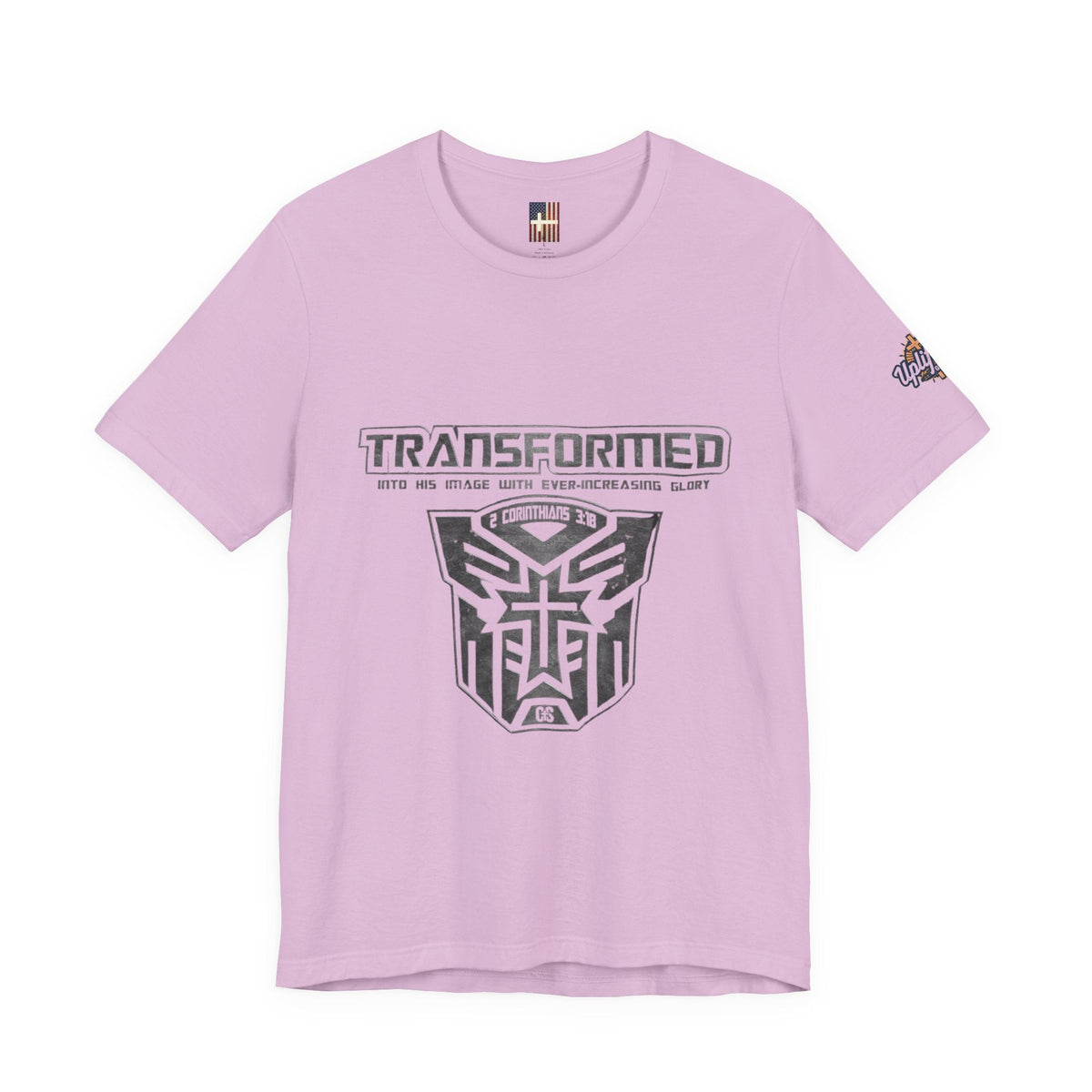Transformer Logo Christian T-shirt | 2 Corinthians 3:18 Bible Verse T-shirt Printify