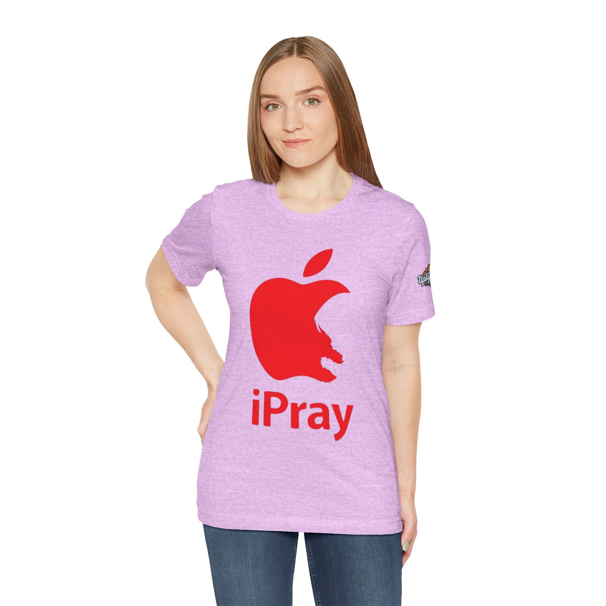 iPray Red Apple Christian T-Shirt — Faith Graphic Tee Printify