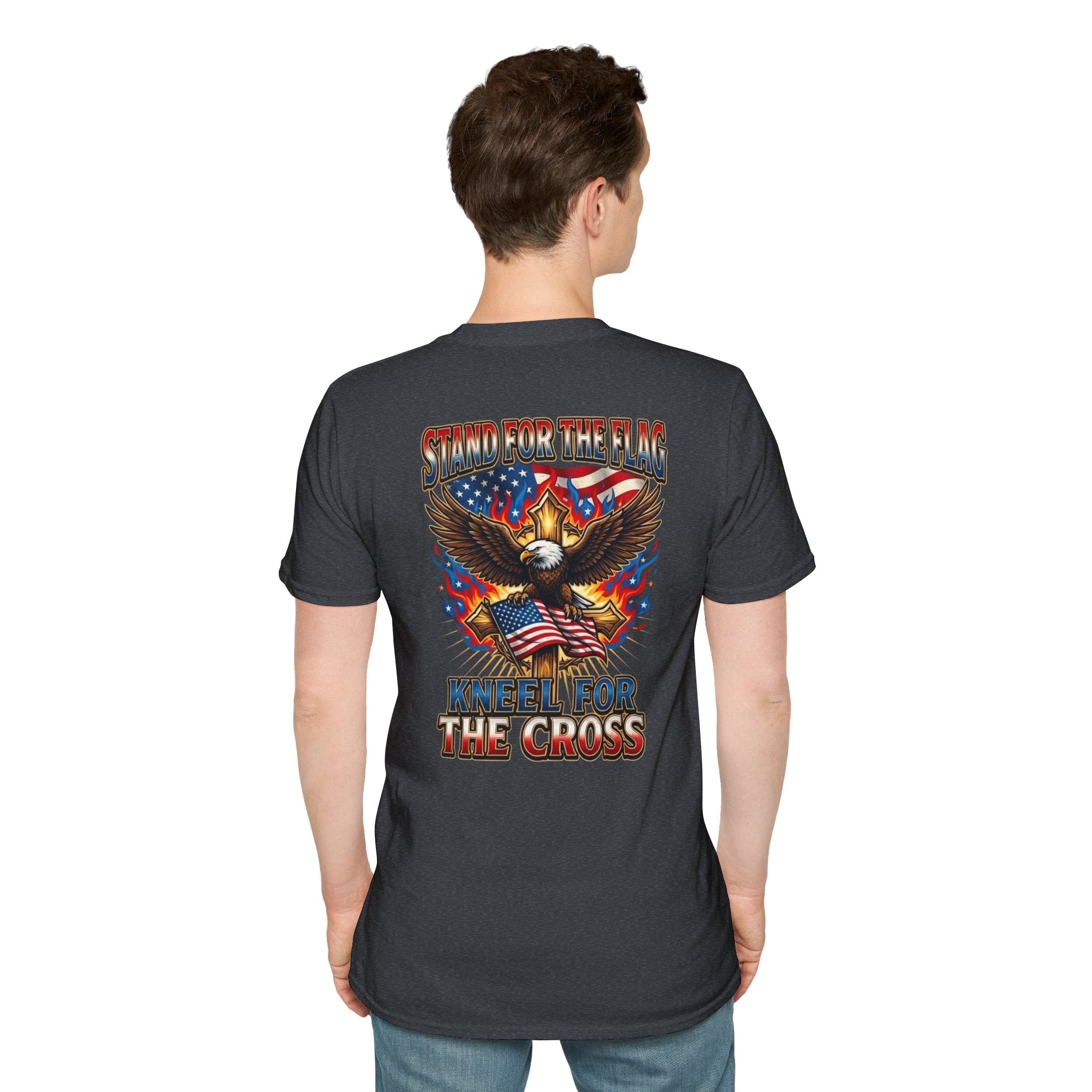 Stand for the Flag Kneel for the Cross T-shirt | Patriotic Eagle T-shirt Printify