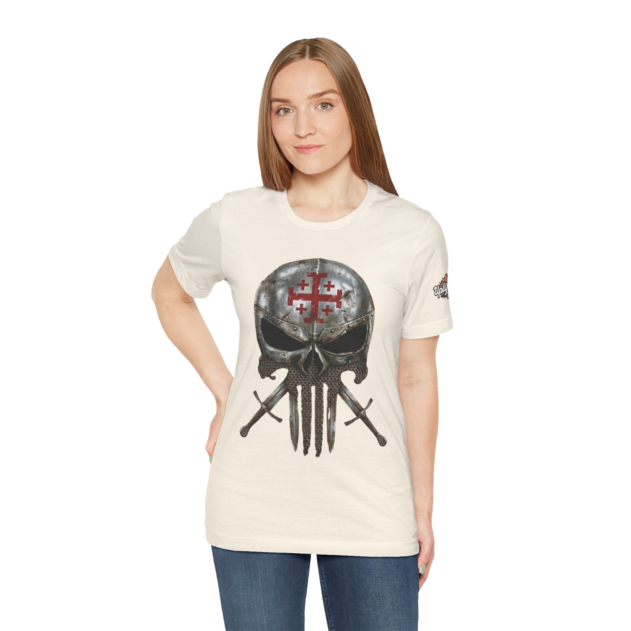 Crusader Knight Christian Skull T-shirt - Warrior Armor of God T-shirt Printify