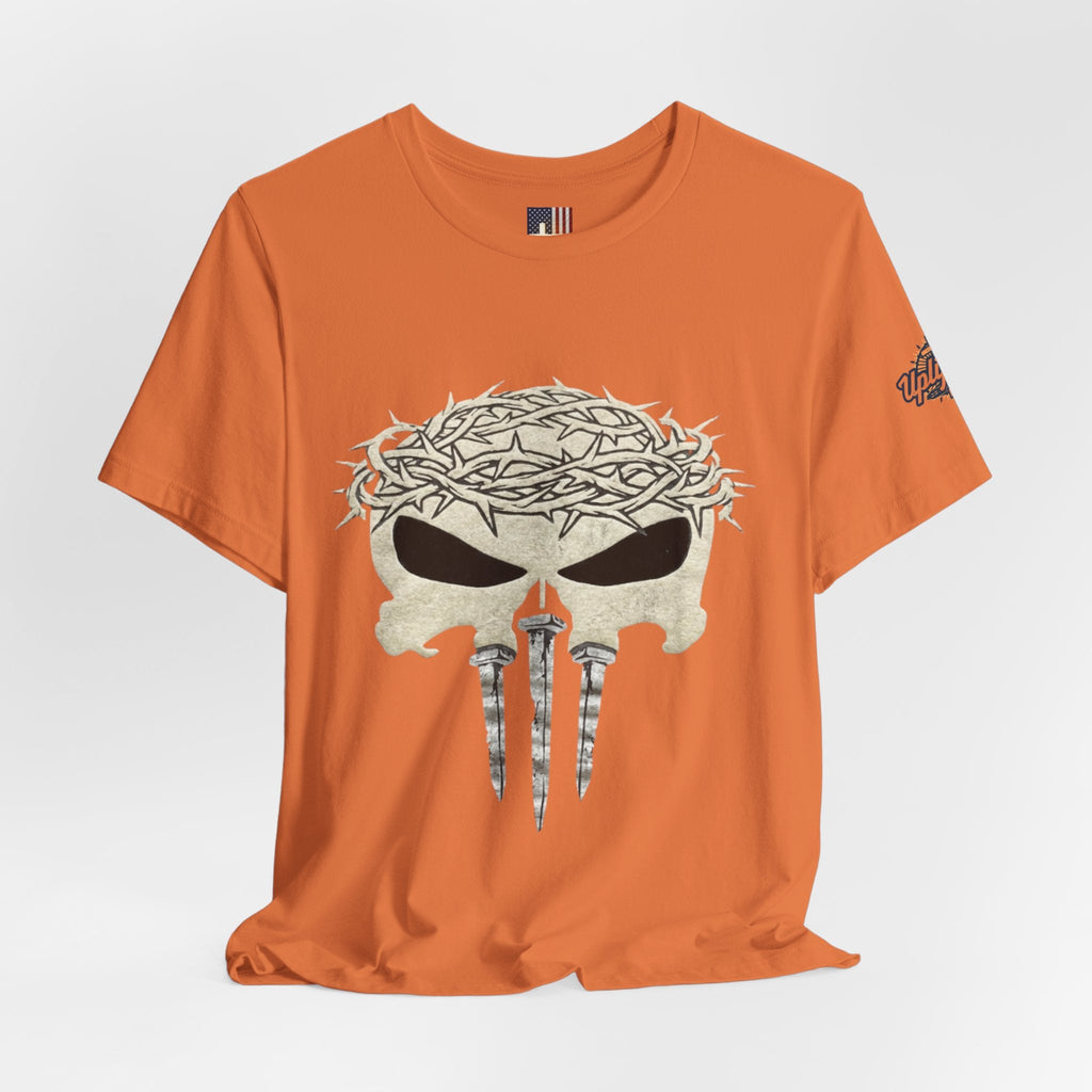 Christian Skull T-shirt - Crown of Thorns & Nails - Warrior Faith T-shirt Printify