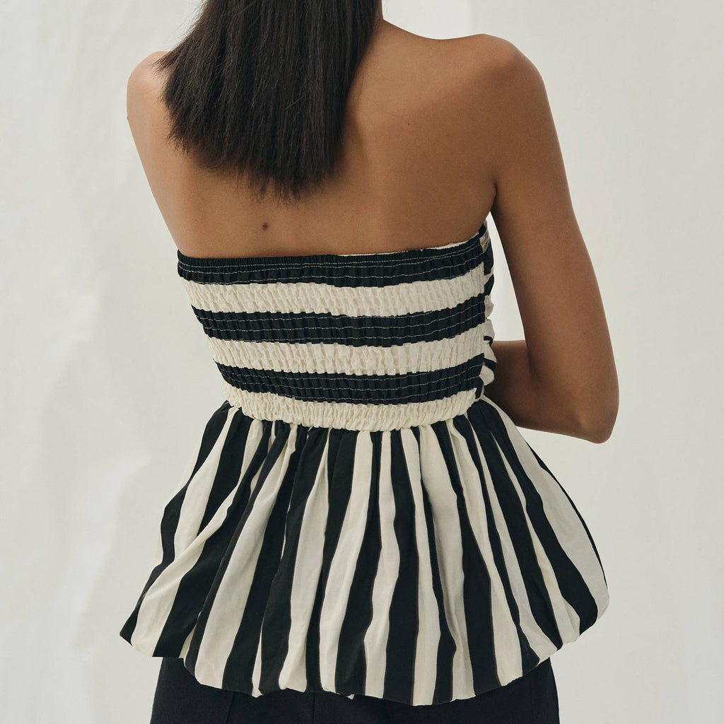 Black & White Striped Bubble Tube Top Pretty Little Patriot