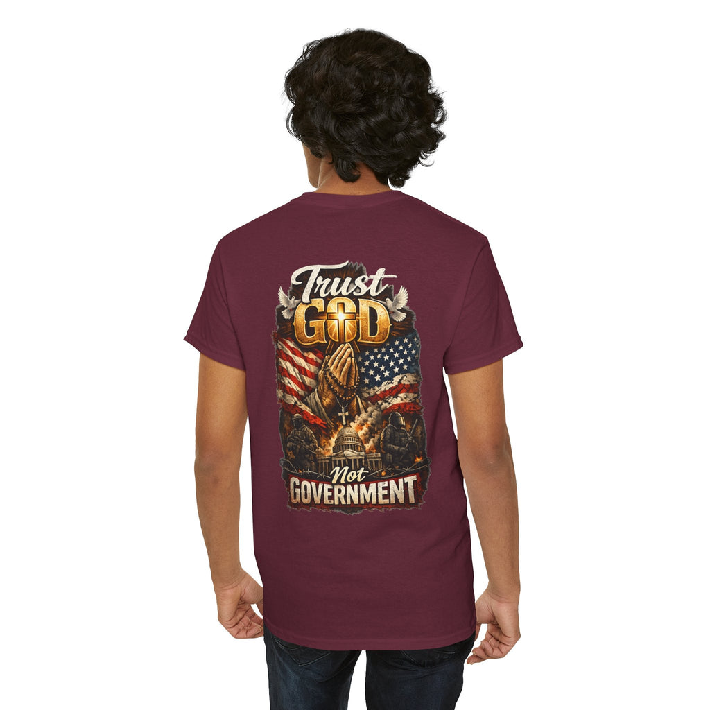 Trust God Not Government T-Shirt — Vintage Patriotic Christian Tee Printify