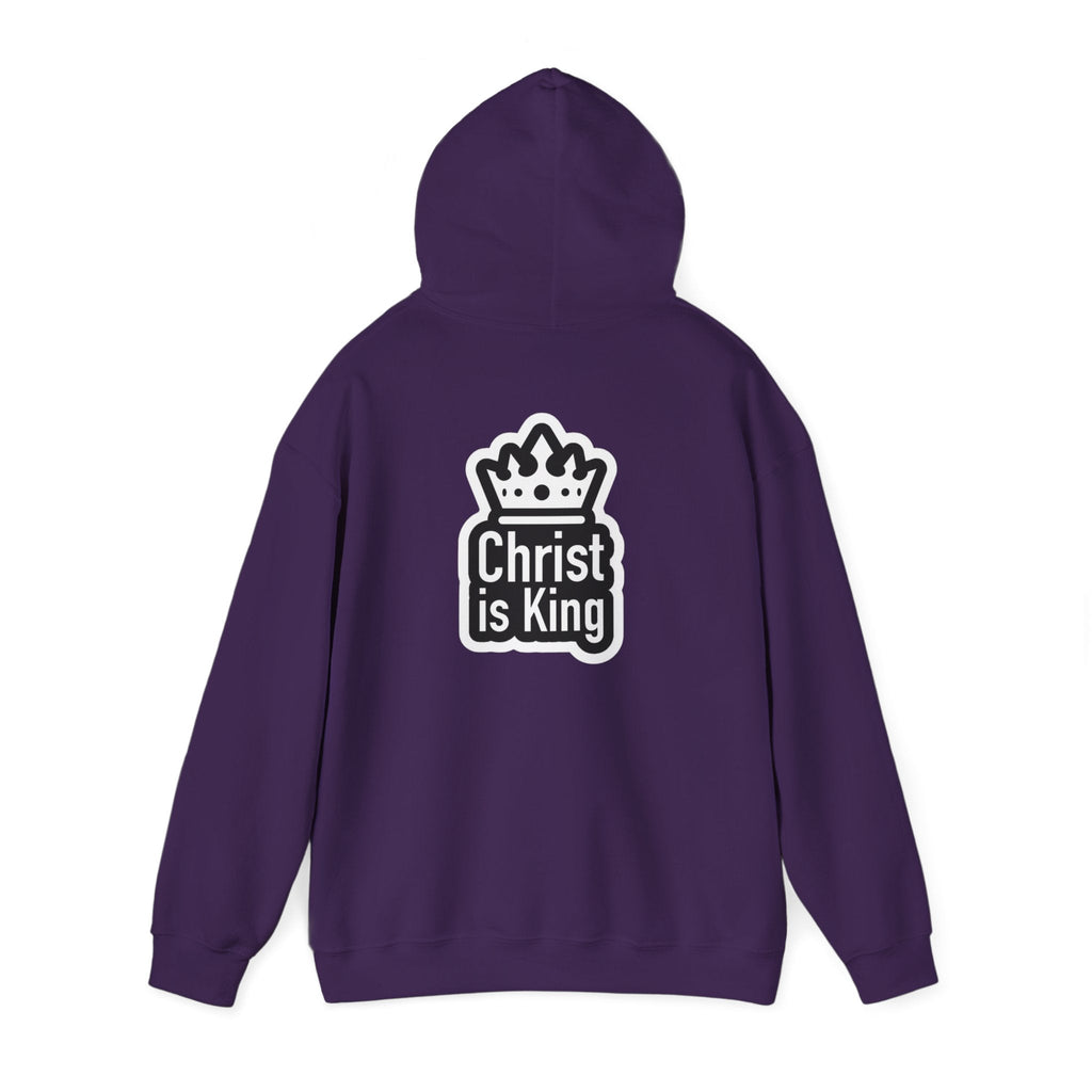Christ is King Hoodie – Bold Crown & Cross Christian Sweatshirt for Unshakable Faith Printify