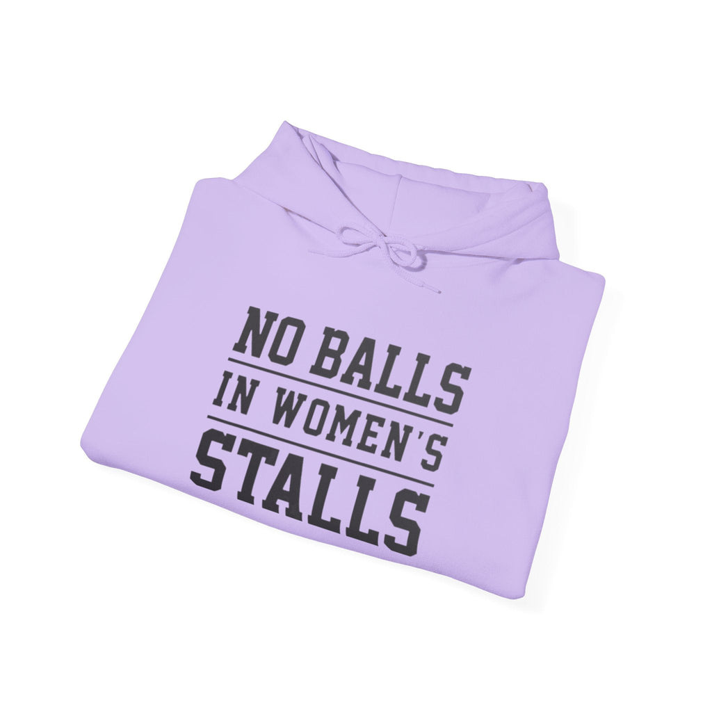 "No Balls in Women's Stalls" Statement Hoodie — Protest Sweatshirt Printify
