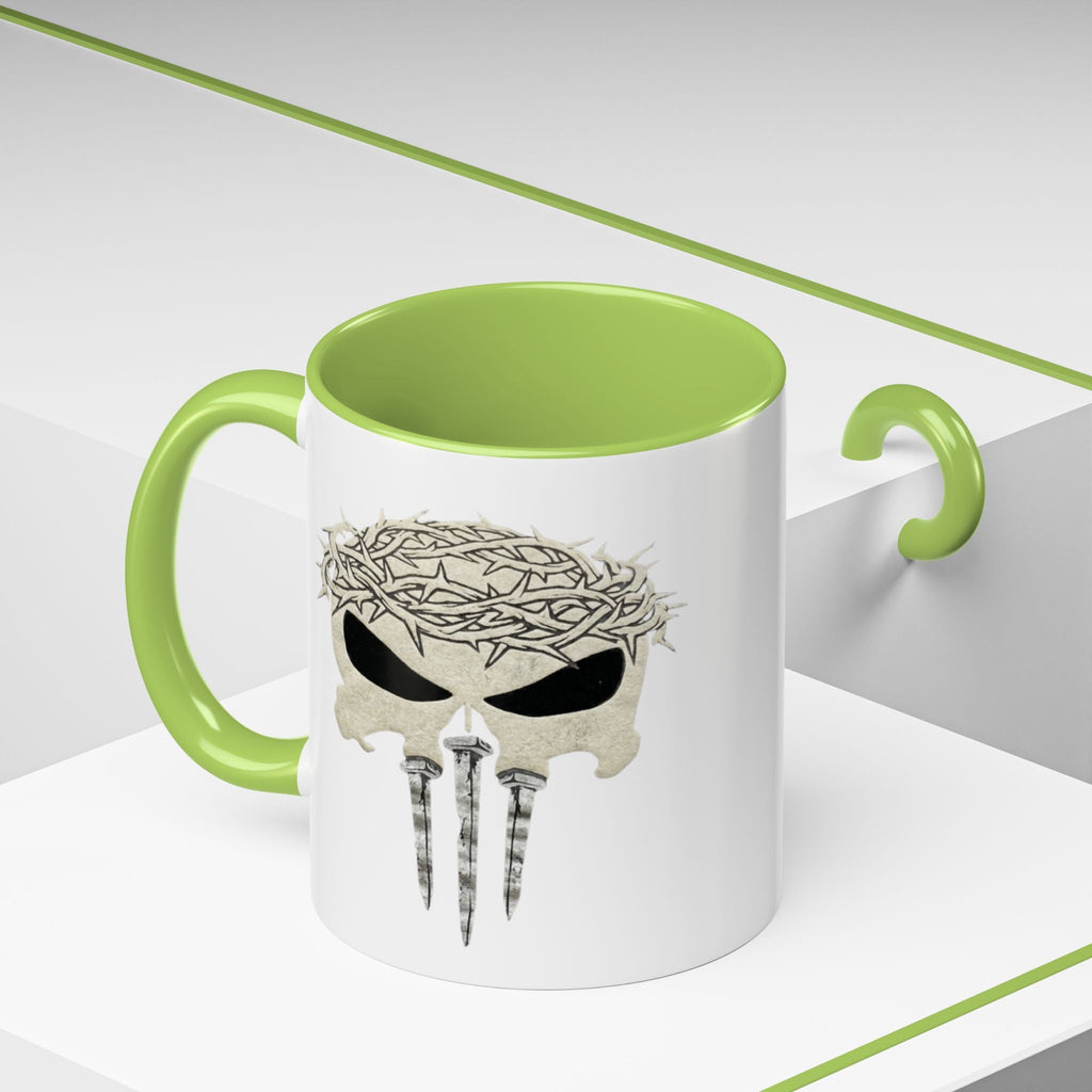 Christian Skull Coffee Mug — Crown of Thorns “Warrior Faith” (11/15 oz) Printify