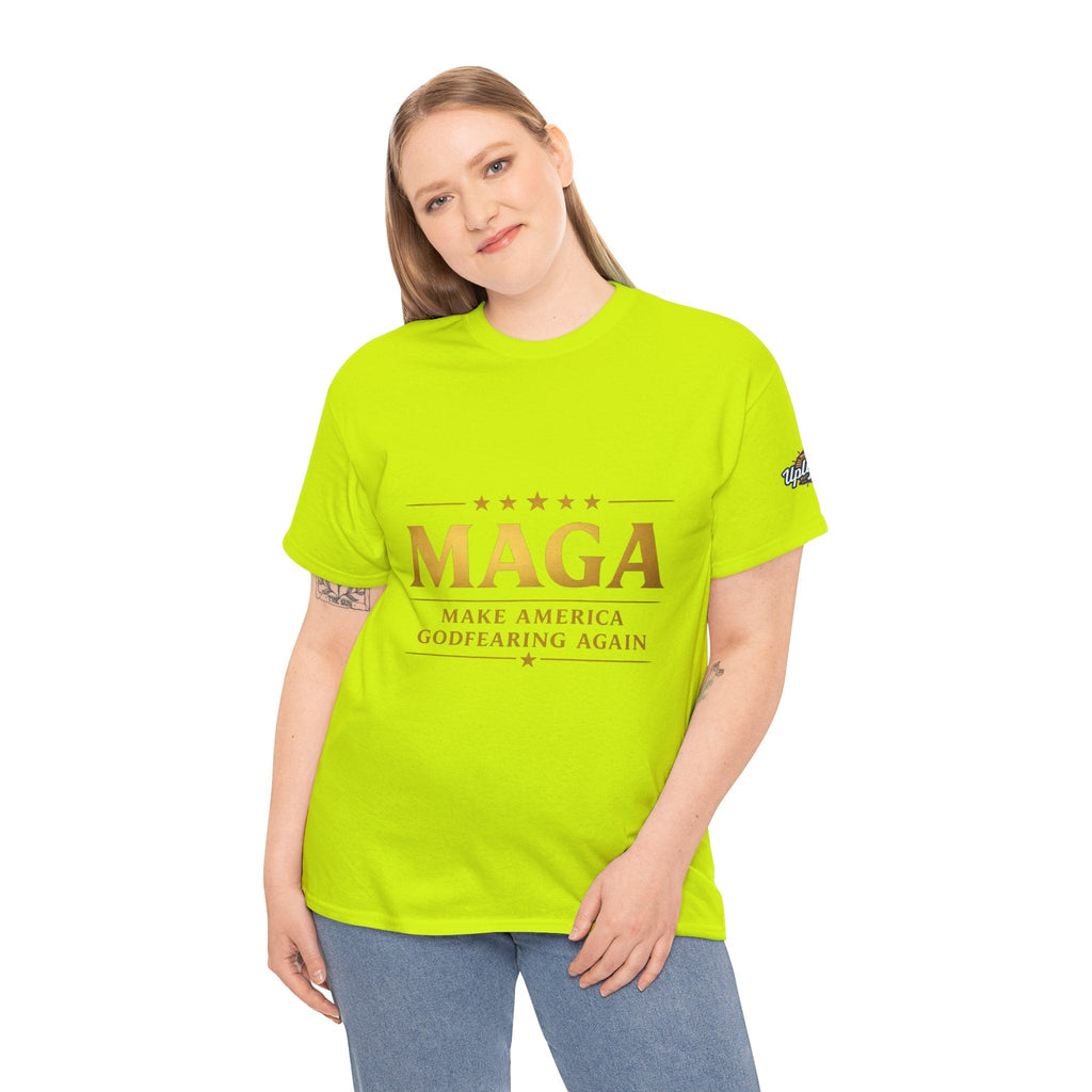 MAGA Gold Letter T-Shirt — "Make America Great Again" Printify