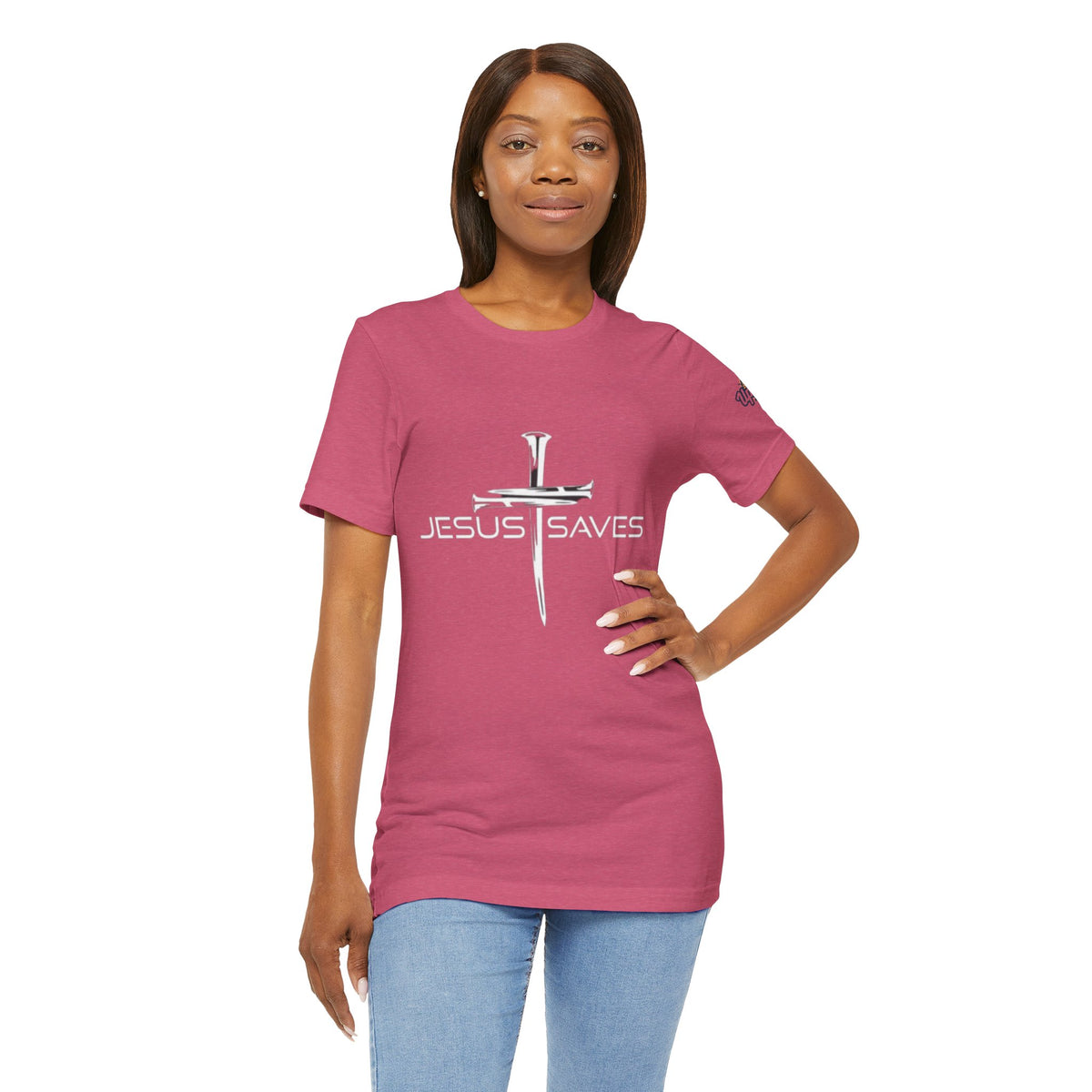 Copy of Jesus Saves T-shirt – 3 Nails Crucifix Cross Christian T-shirt for Redemption Faith & Bold Salvation