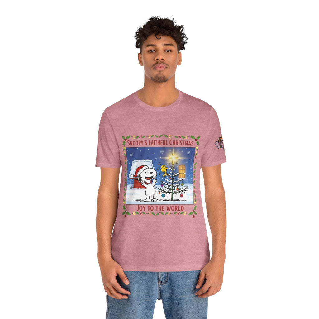 🎄 Faithful Christmas Friends – Christian Holiday T-Shirt | Festive Tree & Cartoon Duo | Heartwarming Christmas Tee by Uplifted Gear Printify