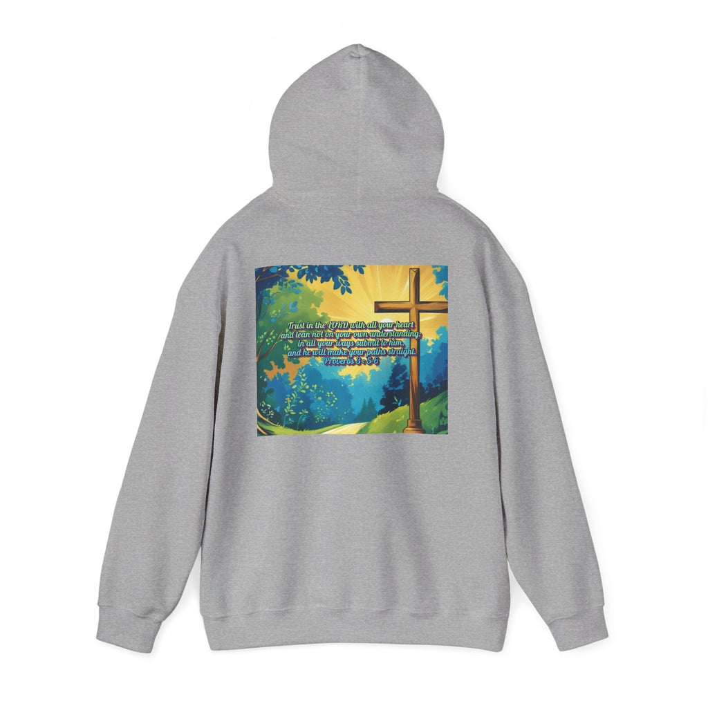 Trust in The Lord Proverbs 3:5-6 Biblical Design Unisex Heavy Blend™ Hooded Sweatshirt Printify