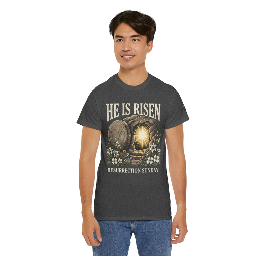 He Is Risen T-Shirt — Jesus Christ Resurrection Easter Tee Printify