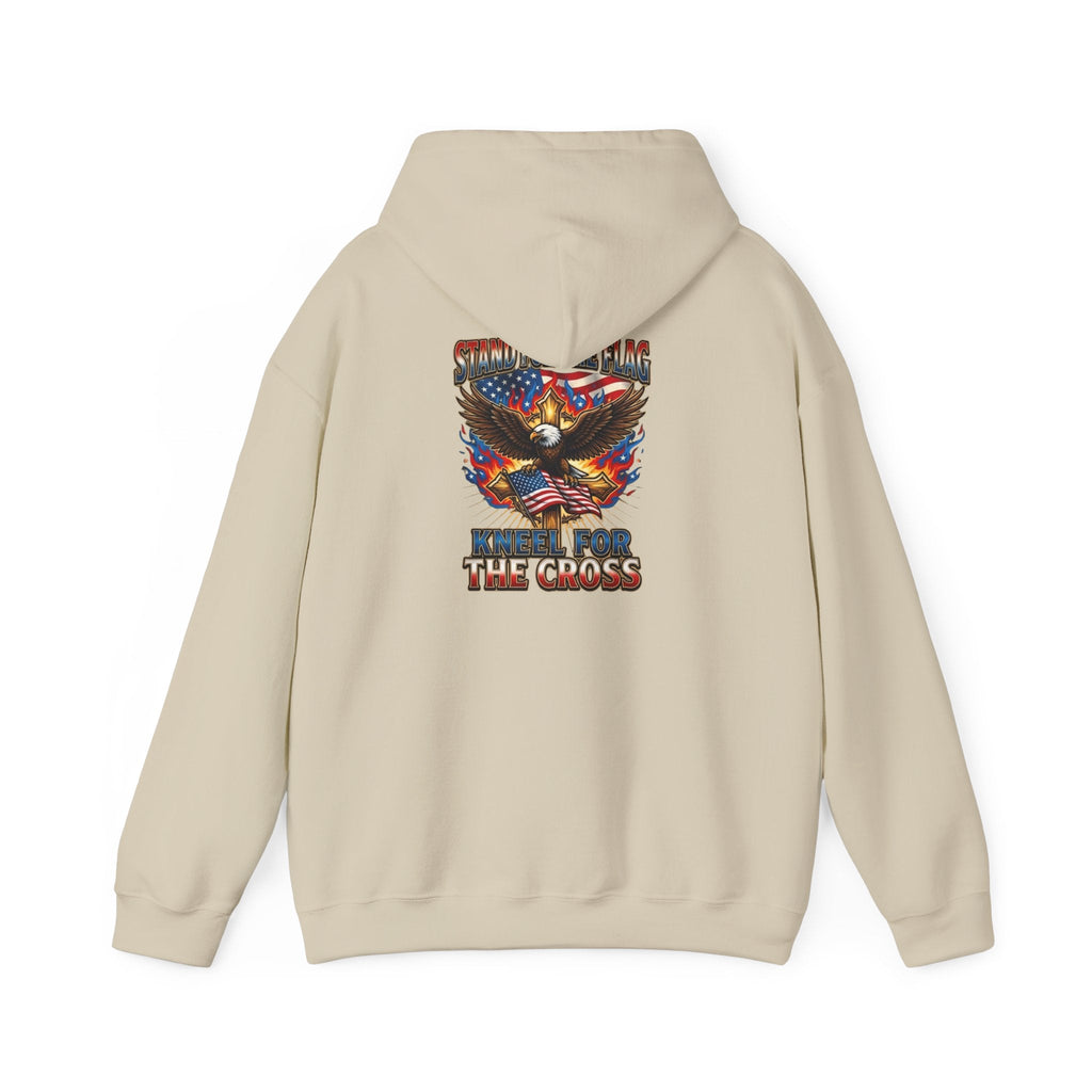 Stand for the Flag Kneel for the Cross Hoodie | Patriotic Eagle Hoodie Printify
