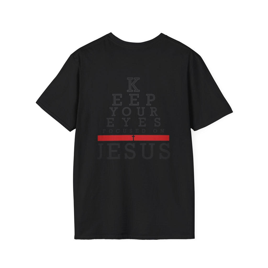 Keep Your Eyes Focused on Jesus T-shirt - Eye Chart Christian T-shirt - Faith Apparel Printify