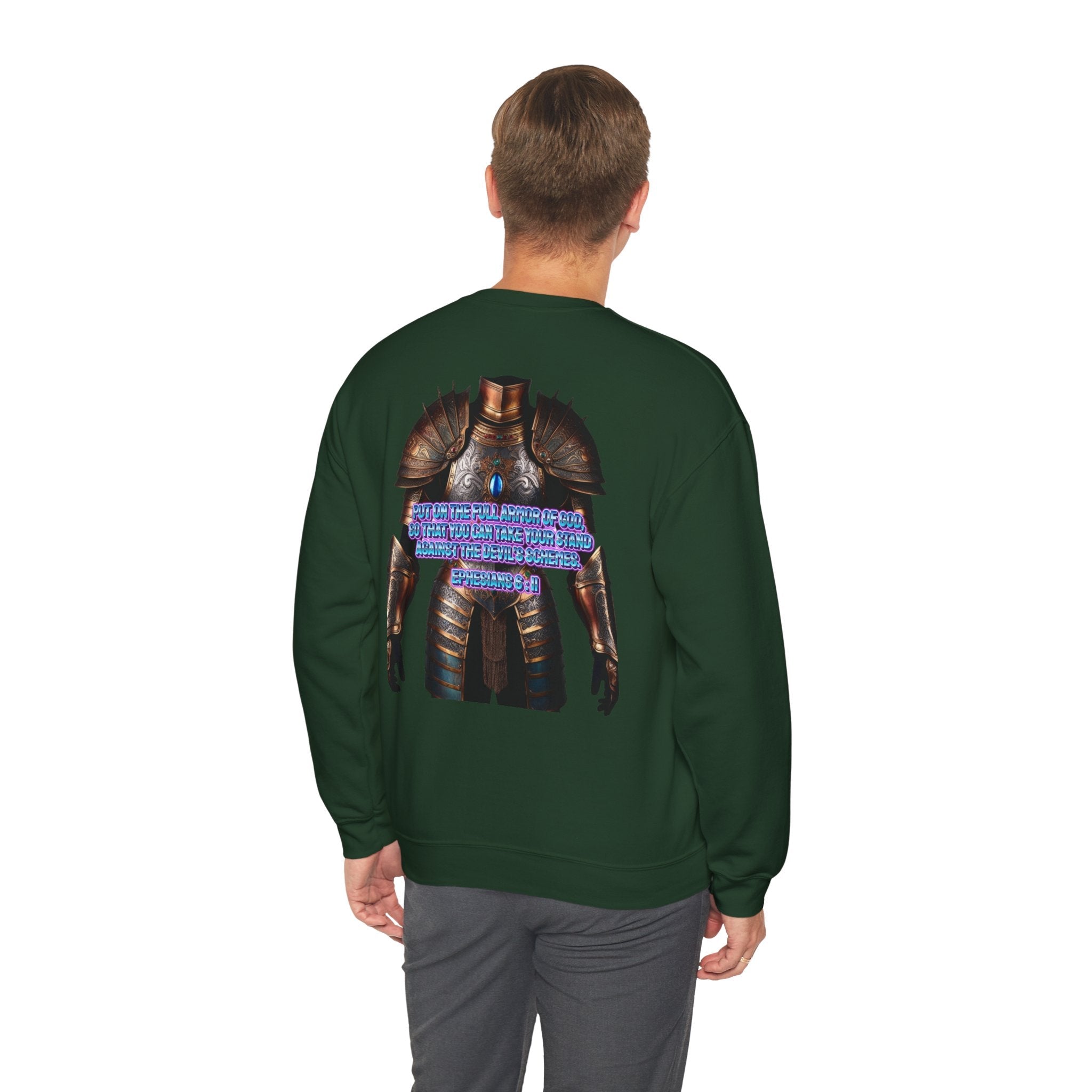 Religious Graphic Armor Of God Design - Unisex Heavy Blend™ Crewneck Sweatshirt Printify