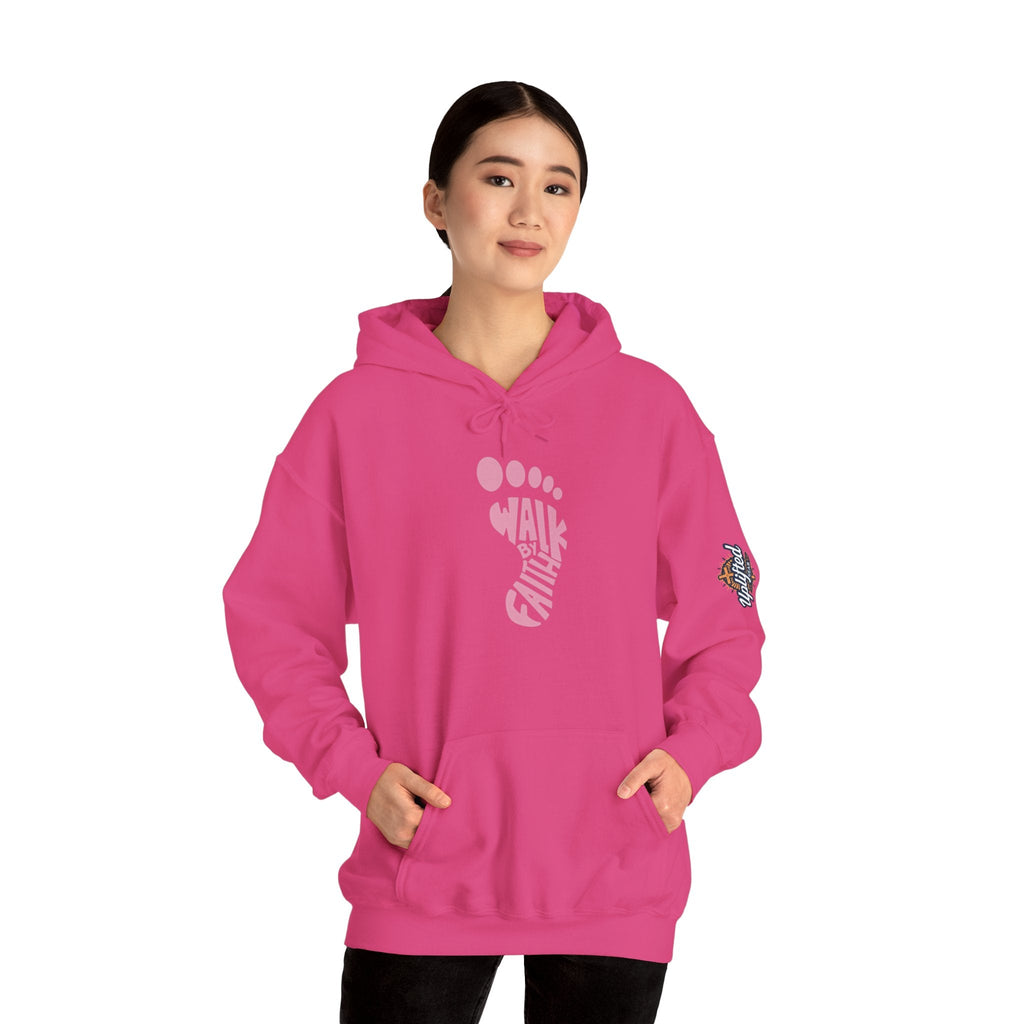 Walk By Faith Footprint Hoodie Printify