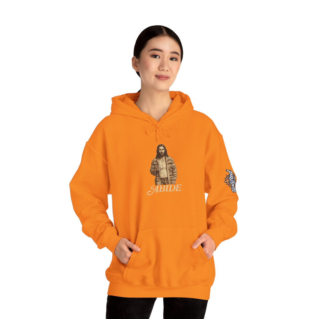 Abide Jesus Hoodie — Vintage 'The Dude' Religious Graphic Hoodie Printify