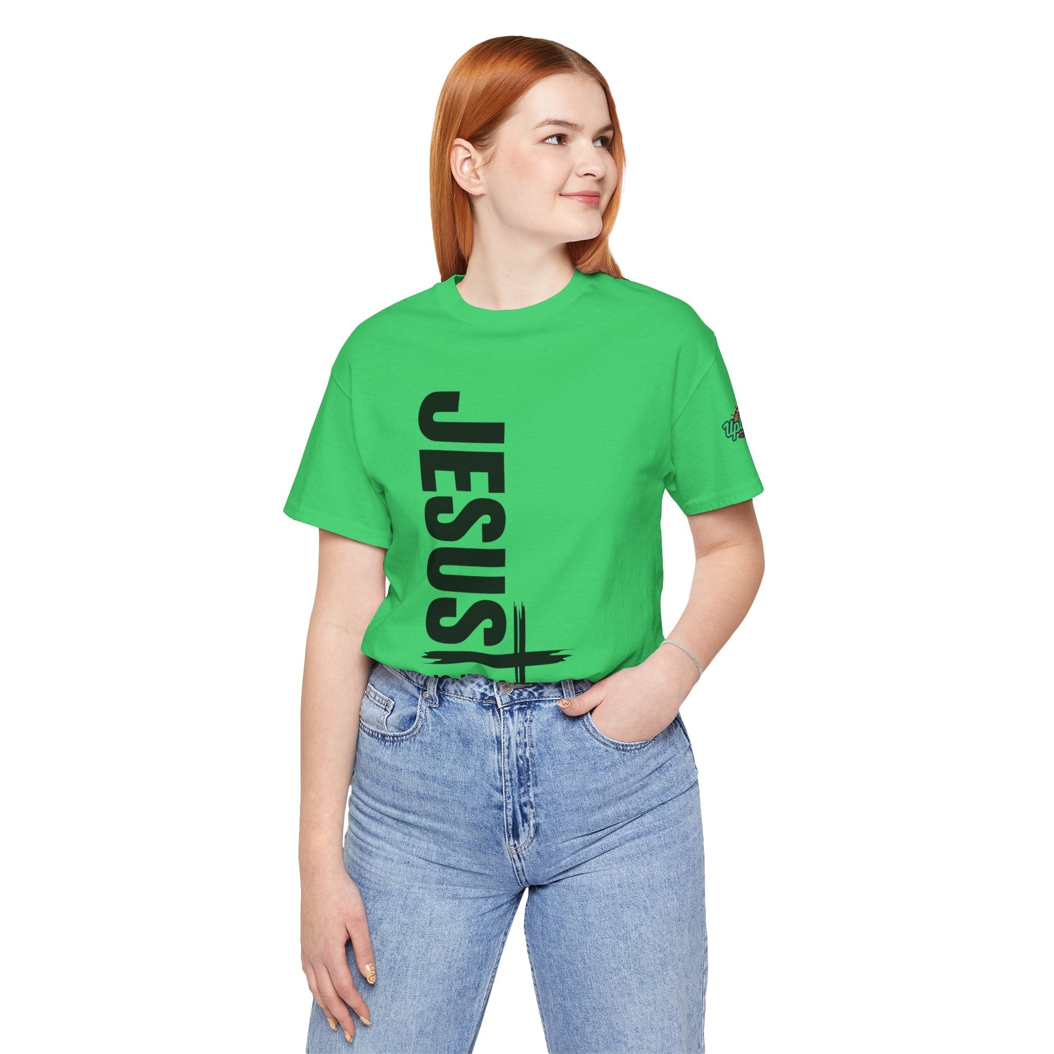 Jesus Is King T-shirt | Modern Typographic Cross Christian T-shirt Printify