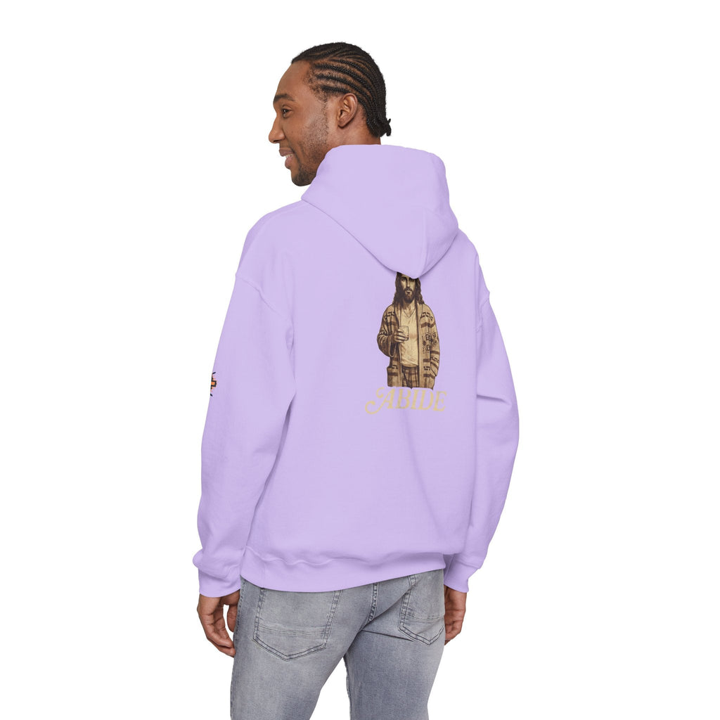 Abide Jesus Hoodie — Vintage 'The Dude' Religious Graphic Hoodie Printify