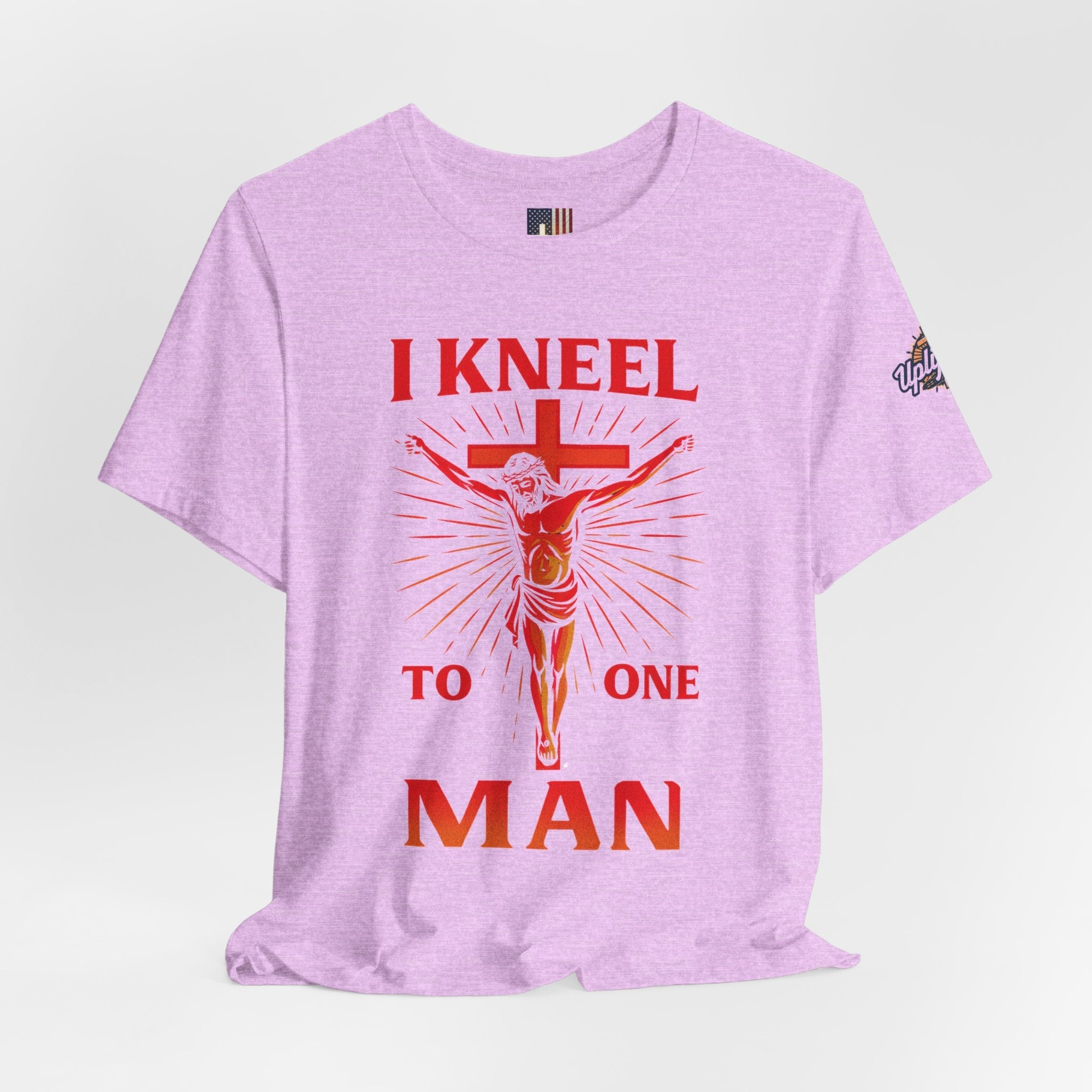 I Kneel to One Man T-shirt – Crucifixion Christian T-shirt for Unashamed Devotion & Bold Faith Printify
