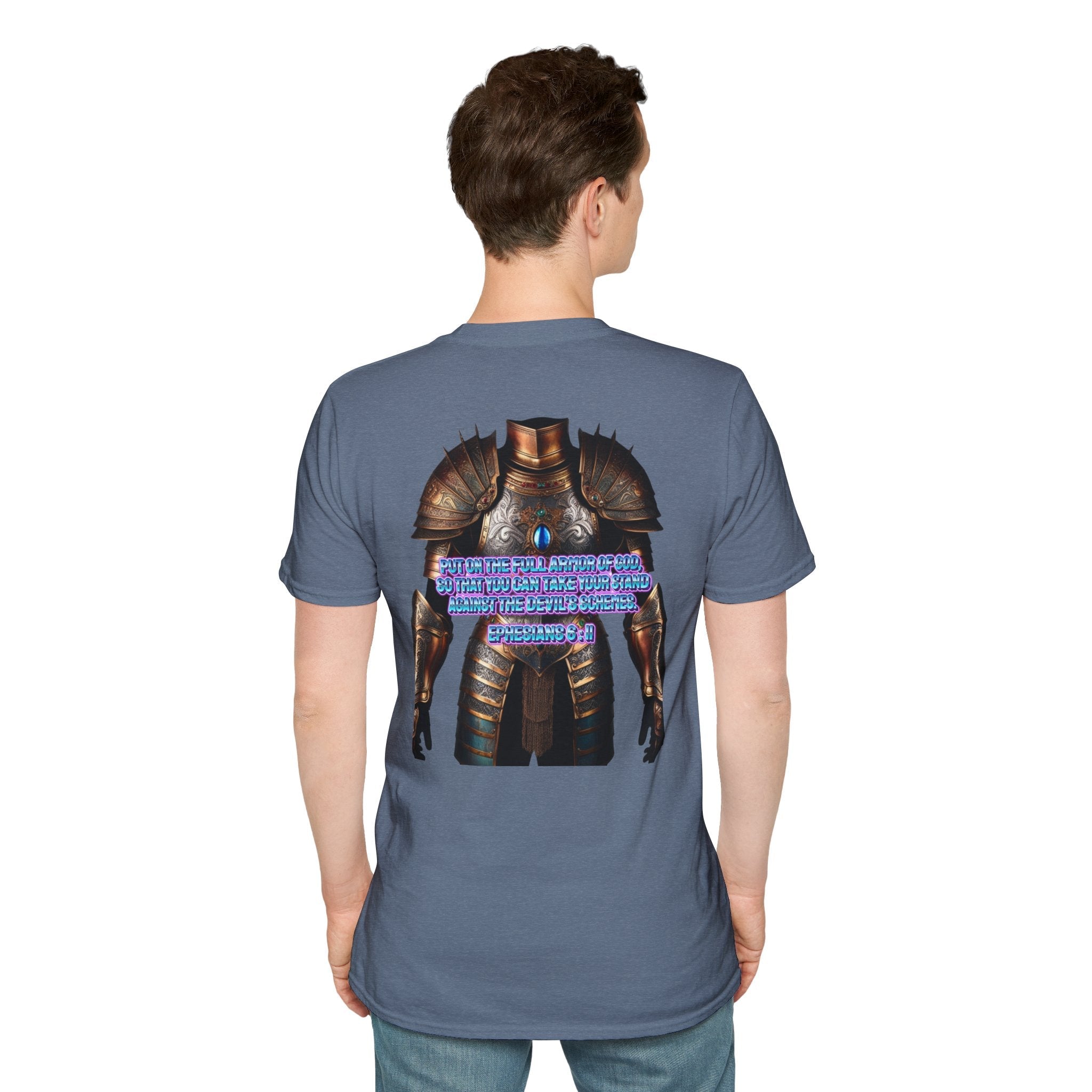 Religious Graphic Tee with Armor Of God Design - Unisex Softstyle T-Shirt Printify