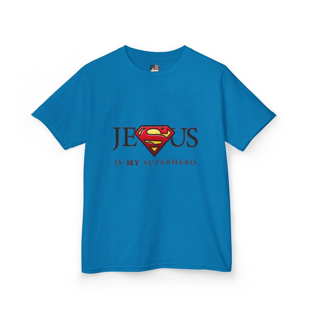 Jesus Is My Superhero T-Shirt — Faith-Based Superman-Inspired Tee Printify