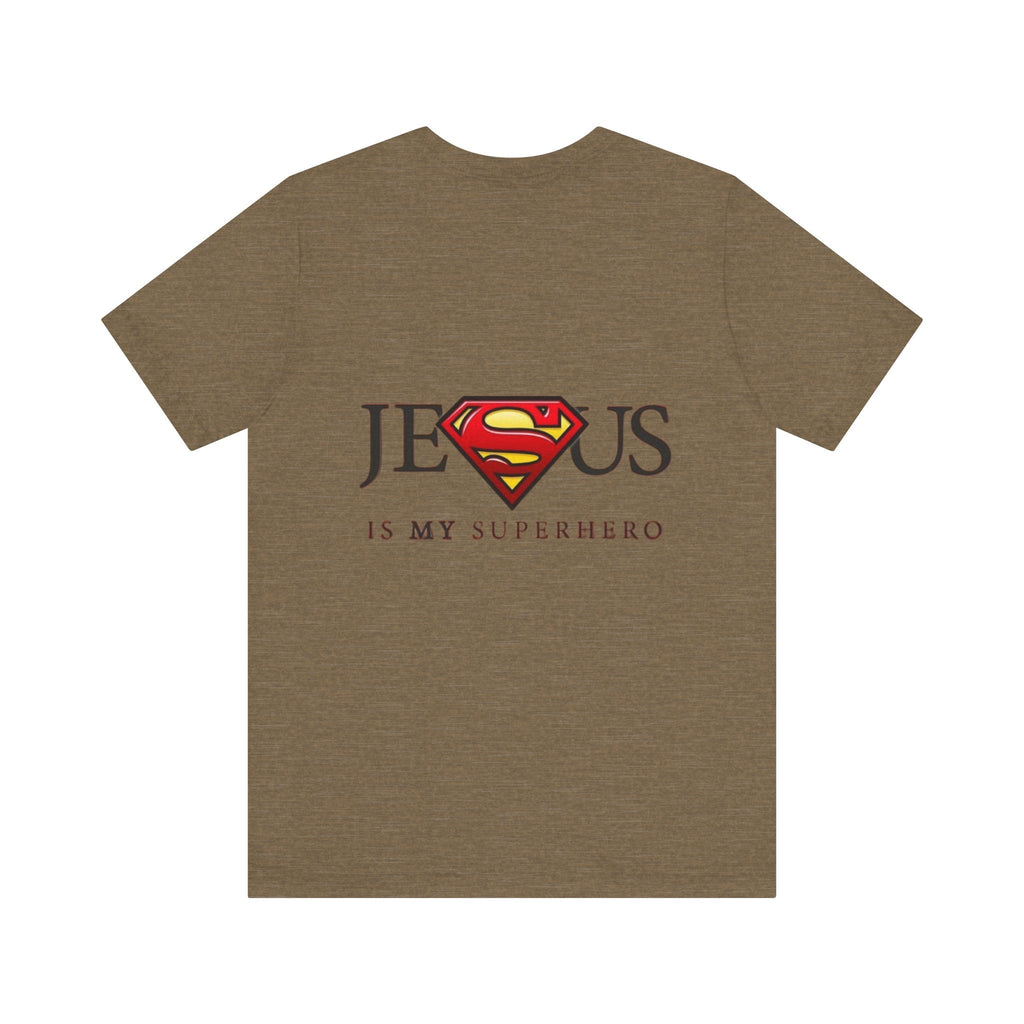 Jesus Is My Superhero T-Shirt — Faith-Based Superman-Inspired Tee Printify