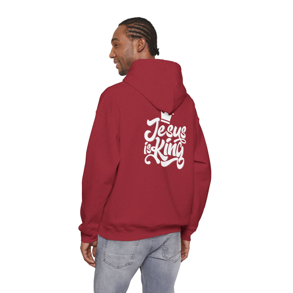 Jesus is King Hoodie – Bold Crown & Cross Christian Sweatshirt for Eternal Reign & Cozy Faith Printify
