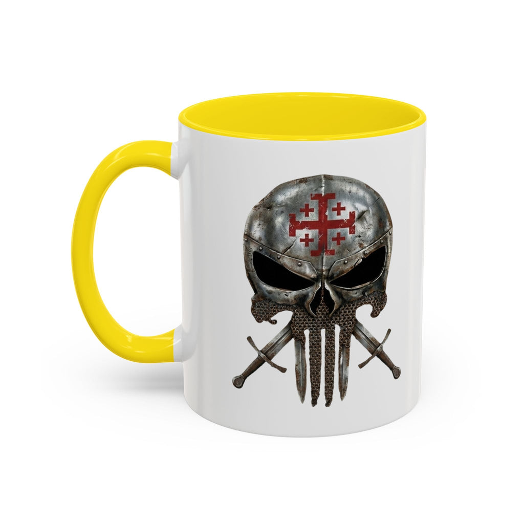 Crusader Knight Coffee Mug — 'Armor of God' Christian Skull 11/15oz Accent Mug Printify