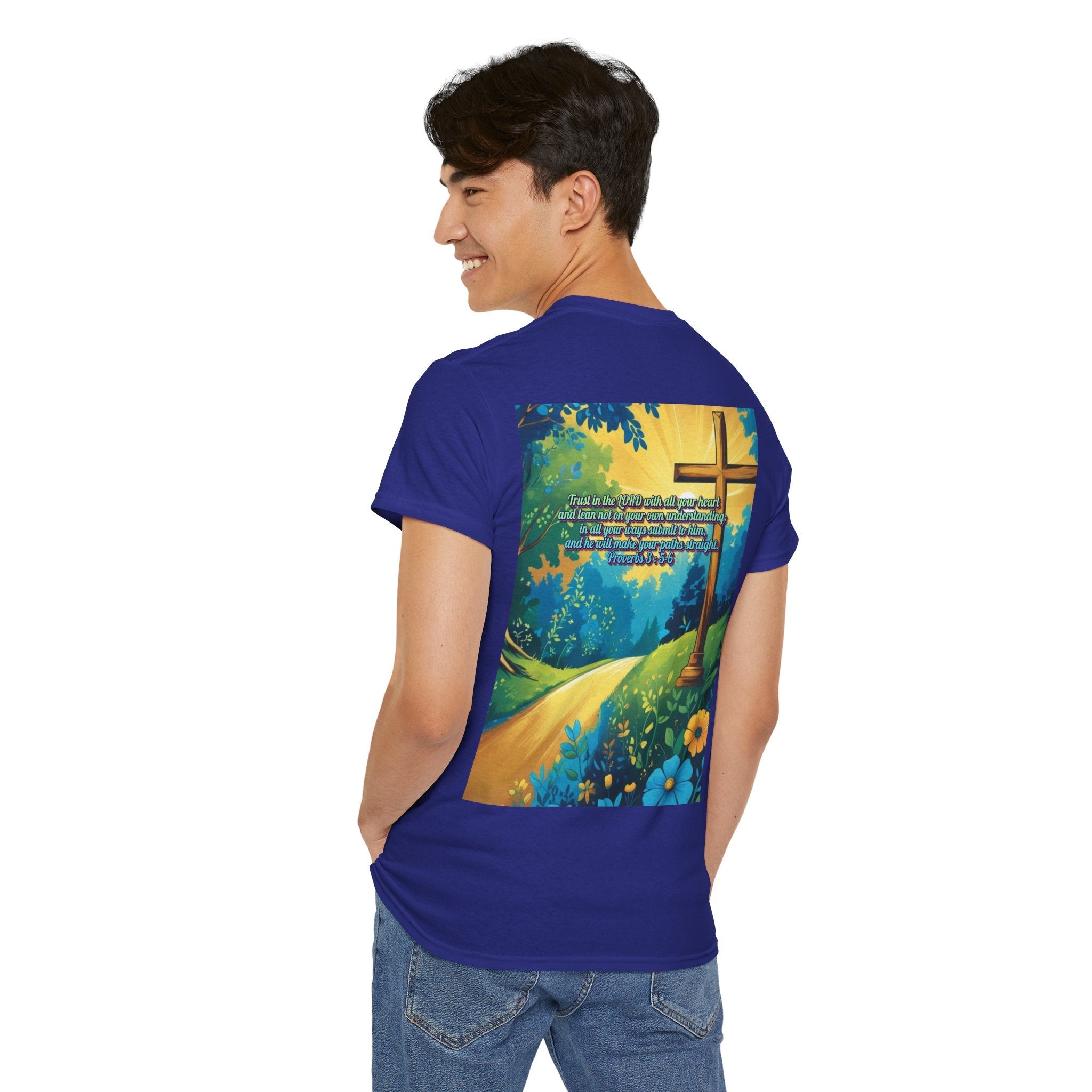 Trust in The Lord Proverbs 3:5-6 Biblical Design Unisex Heavy Cotton Tee Printify