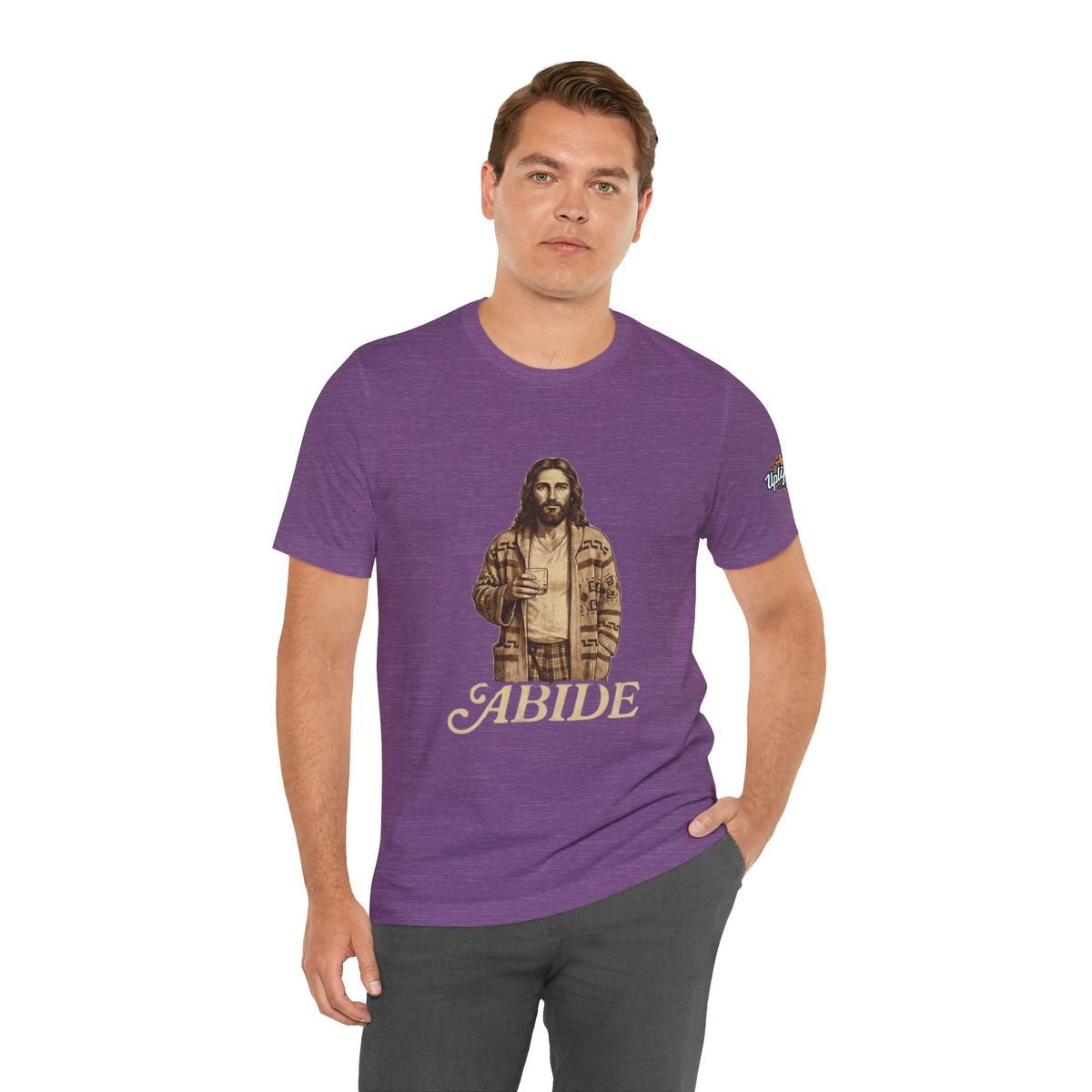 Abide Vintage Jesus Tee — "The Dude" Graphic Christian T-Shirt Printify