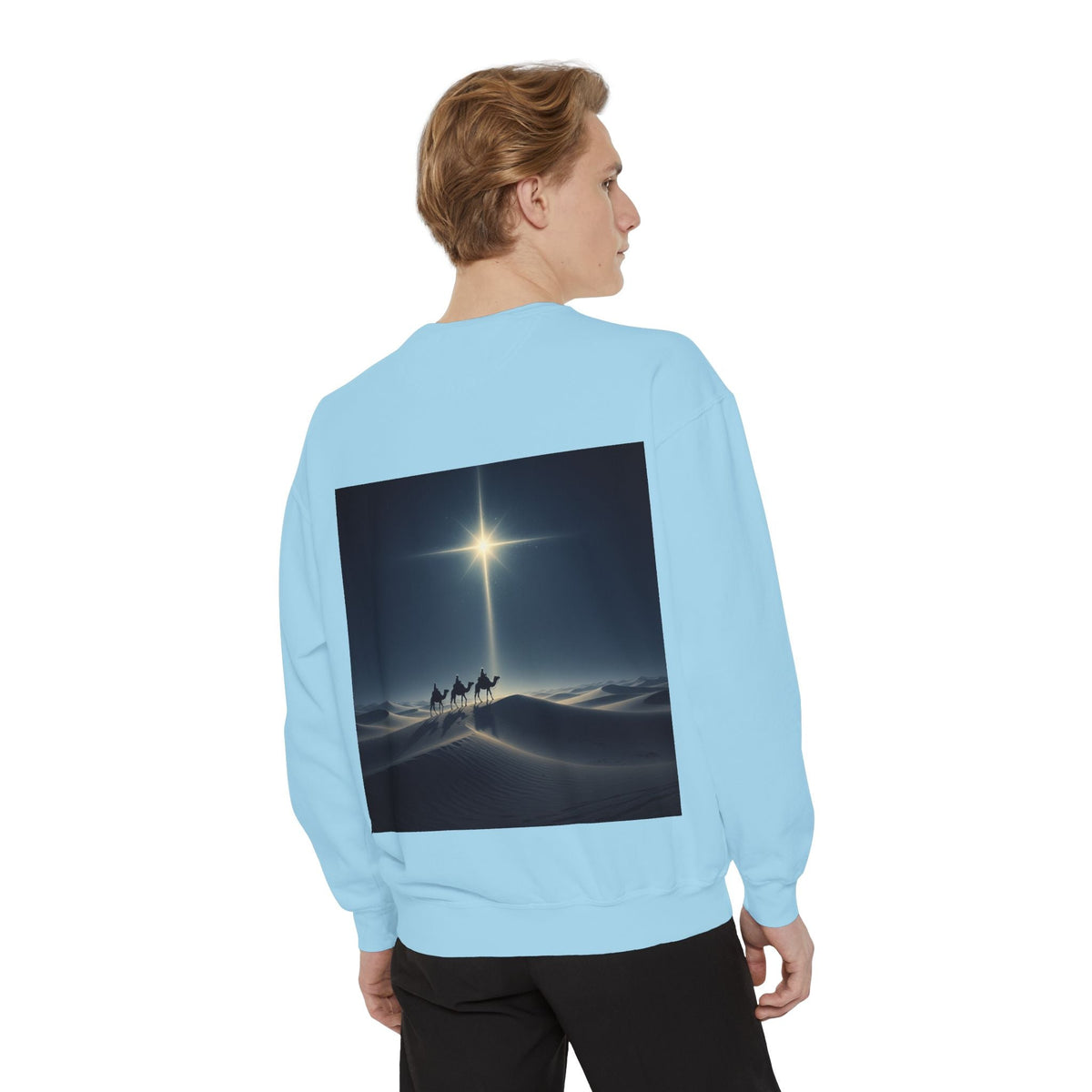 3 Wise Men Sweatshirt – Magi Camels Nativity Journey Christian Christmas Sweatshirt for Epiphany Faith & Holy Night Printify