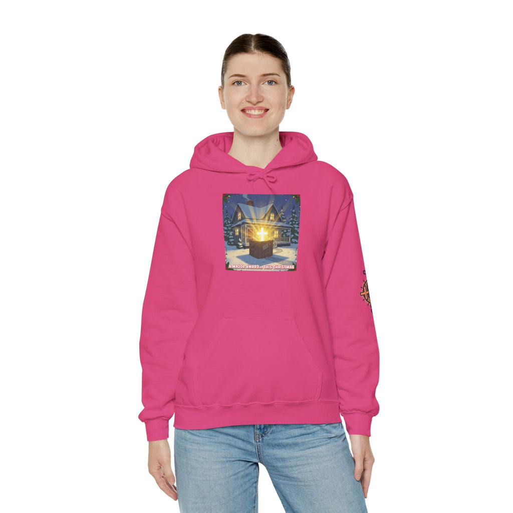 A Major Award This Christmas Hoodie – Fragile Leg Lamp Parody Cross Unboxing Christian Sweatshirt for Hilarious Faith & Holiday Glow Printify