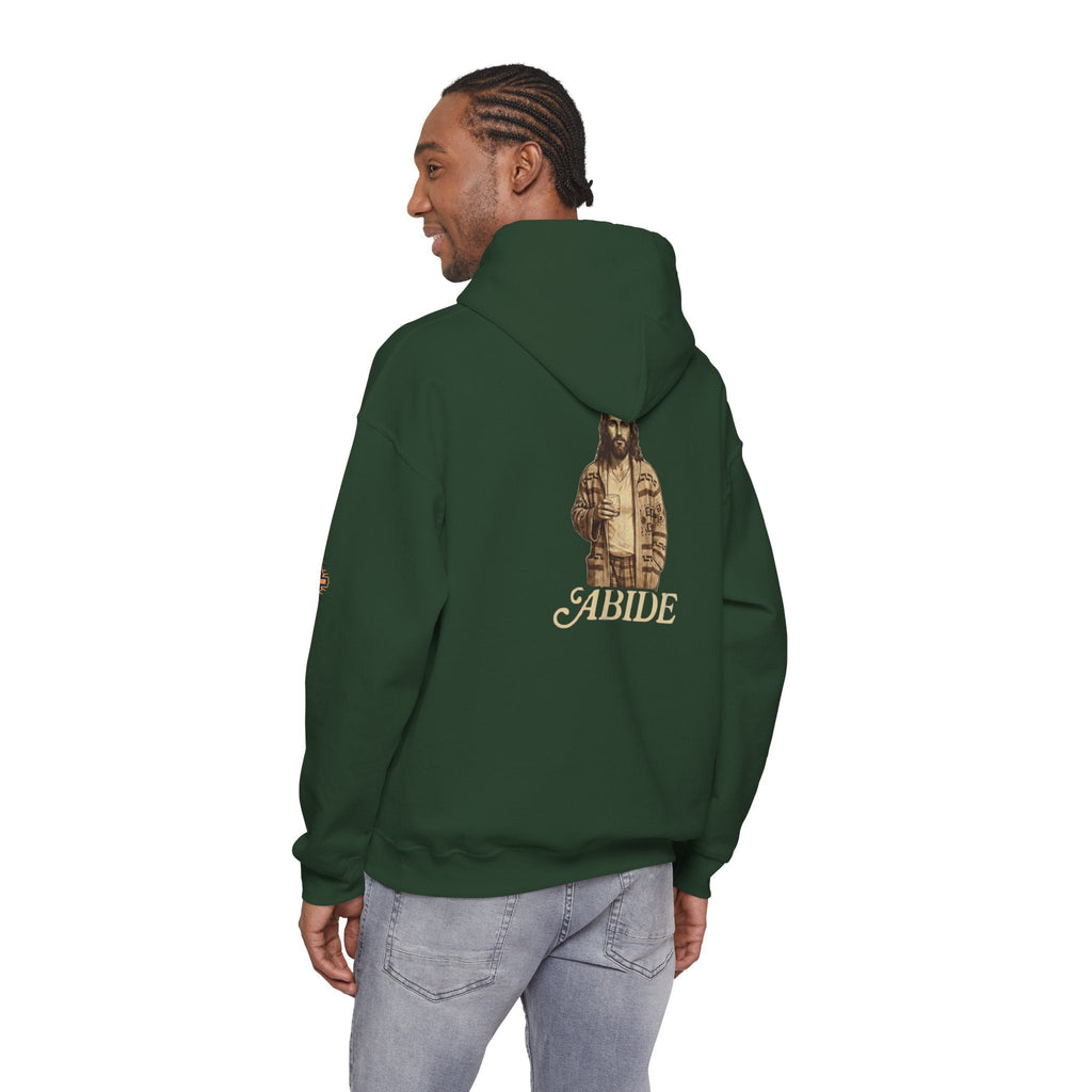 Abide Jesus Hoodie — Vintage 'The Dude' Religious Graphic Hoodie Printify