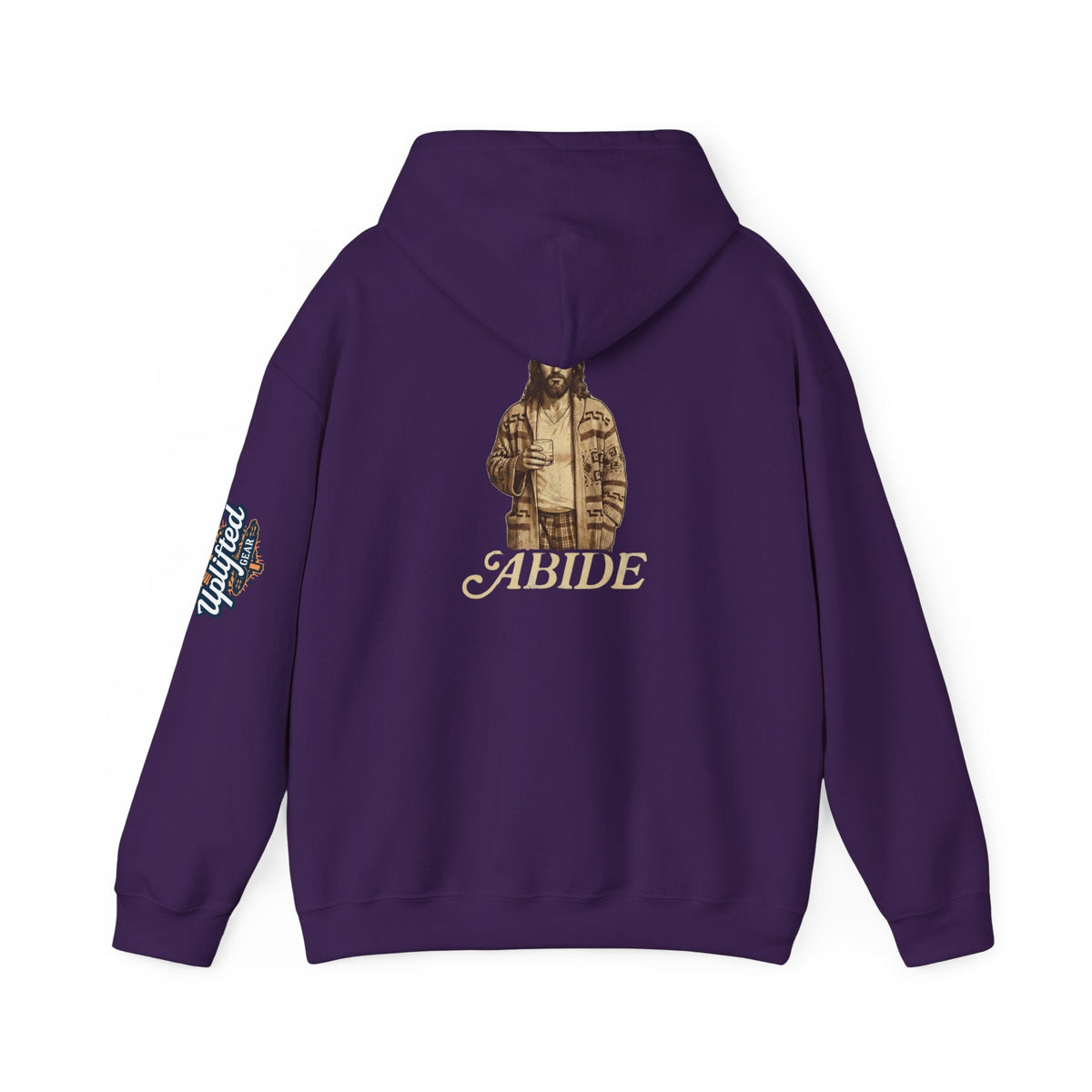 Abide Jesus Hoodie — Vintage 'The Dude' Religious Graphic Hoodie Printify