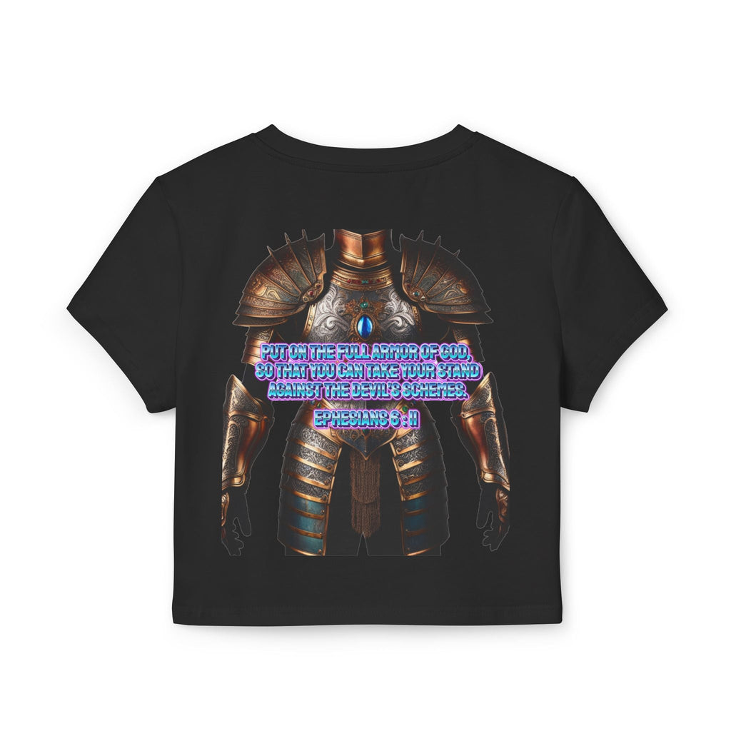 Women's Baby Tee - Ephesians 6:11 Bible Verse Religious Design Printify