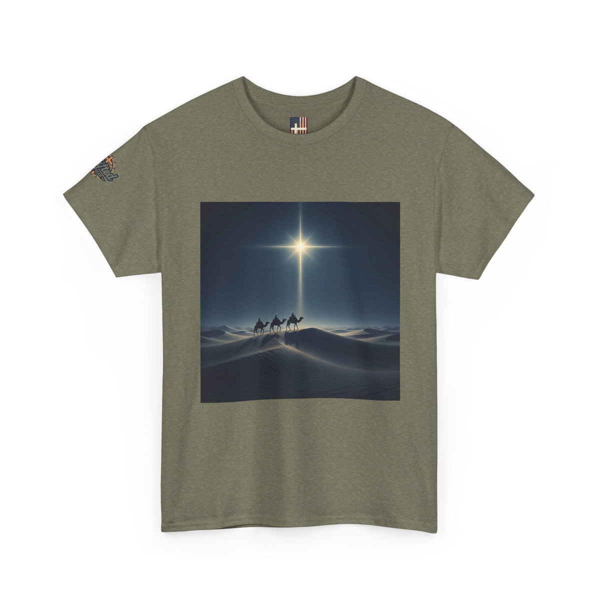 3 Wise Men T-shirt – Magi Camels Nativity Journey Christian Christmas T-shirt for Epiphany Faith & Holy Night Printify
