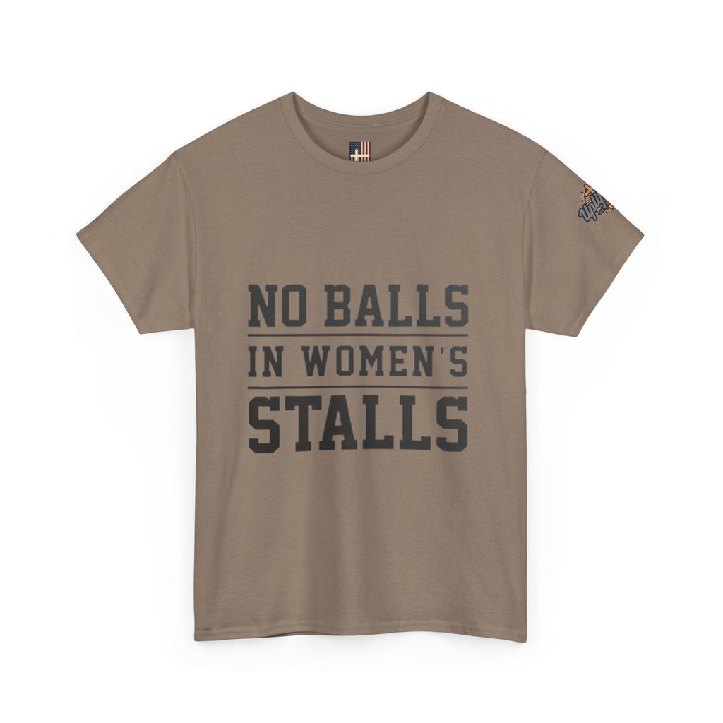 No Balls in Women's Stalls Retro Protest T-Shirt Printify