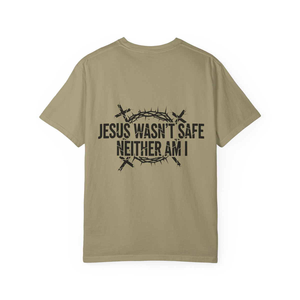⚡ Jesus Wasn’t Safe – Neither Am I | Bold Christian T-Shirt | Storm-Walking Faith Tee | Minimalist Black & White Design | Uplifted Gear Printify
